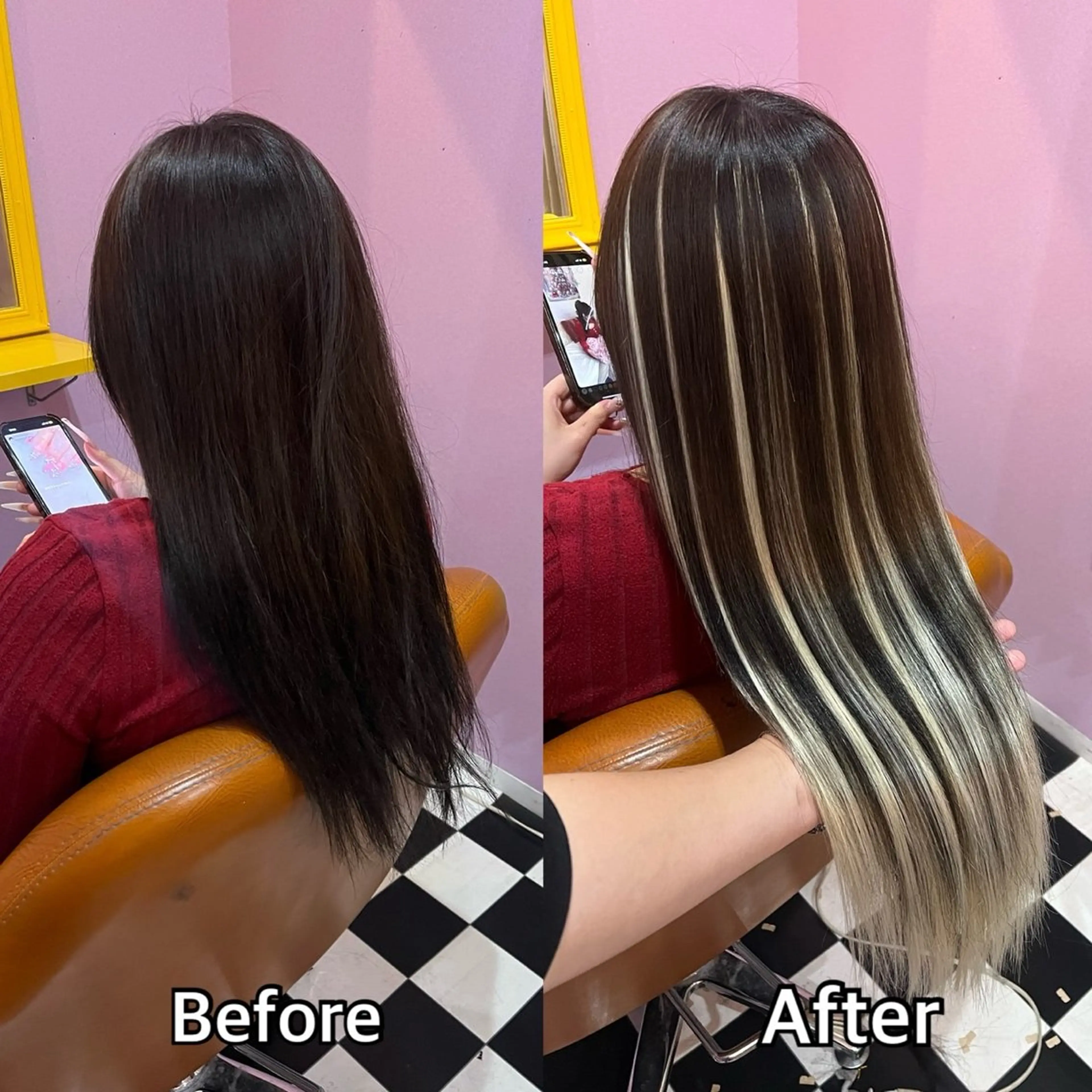 ロング シール＋ちび編み込み エクステ梅田🐨のヘアスタイル