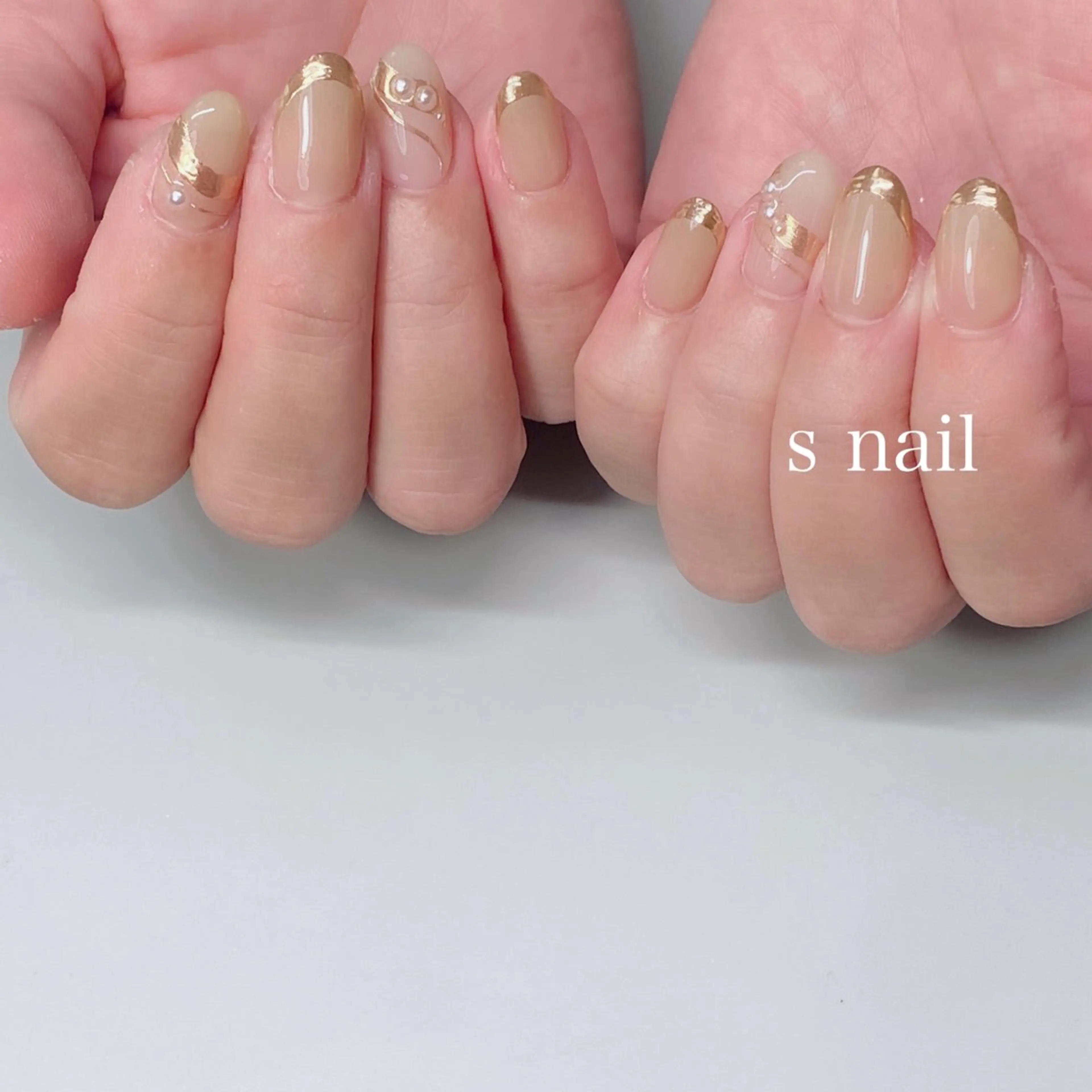 ネイル フレンチネイル ハンドネイル s nail さとよしみゆきのネイルデザイン