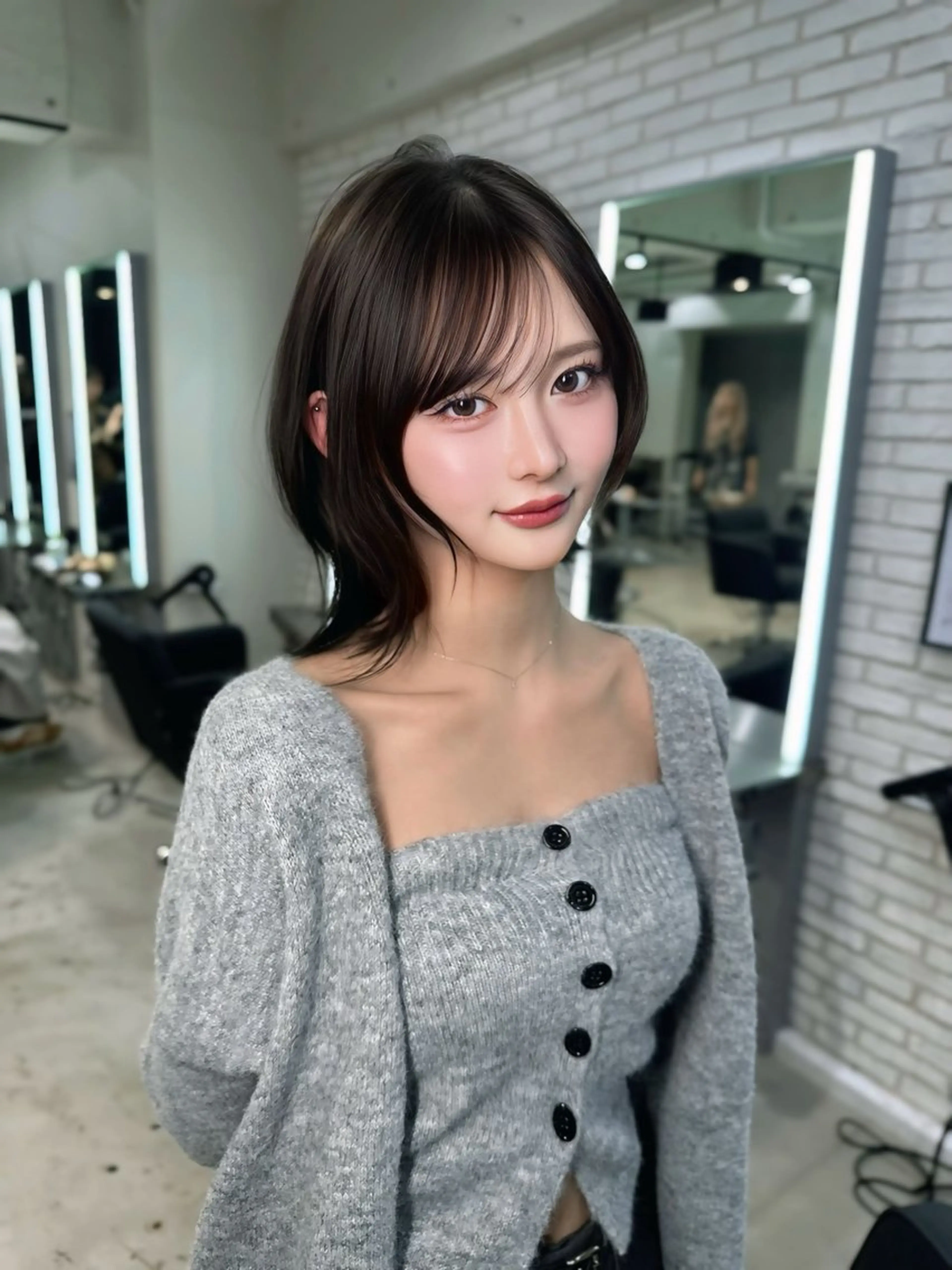ショート カラー カット ヘアカラー レイヤーカット 透明感カラーのヘアスタイル