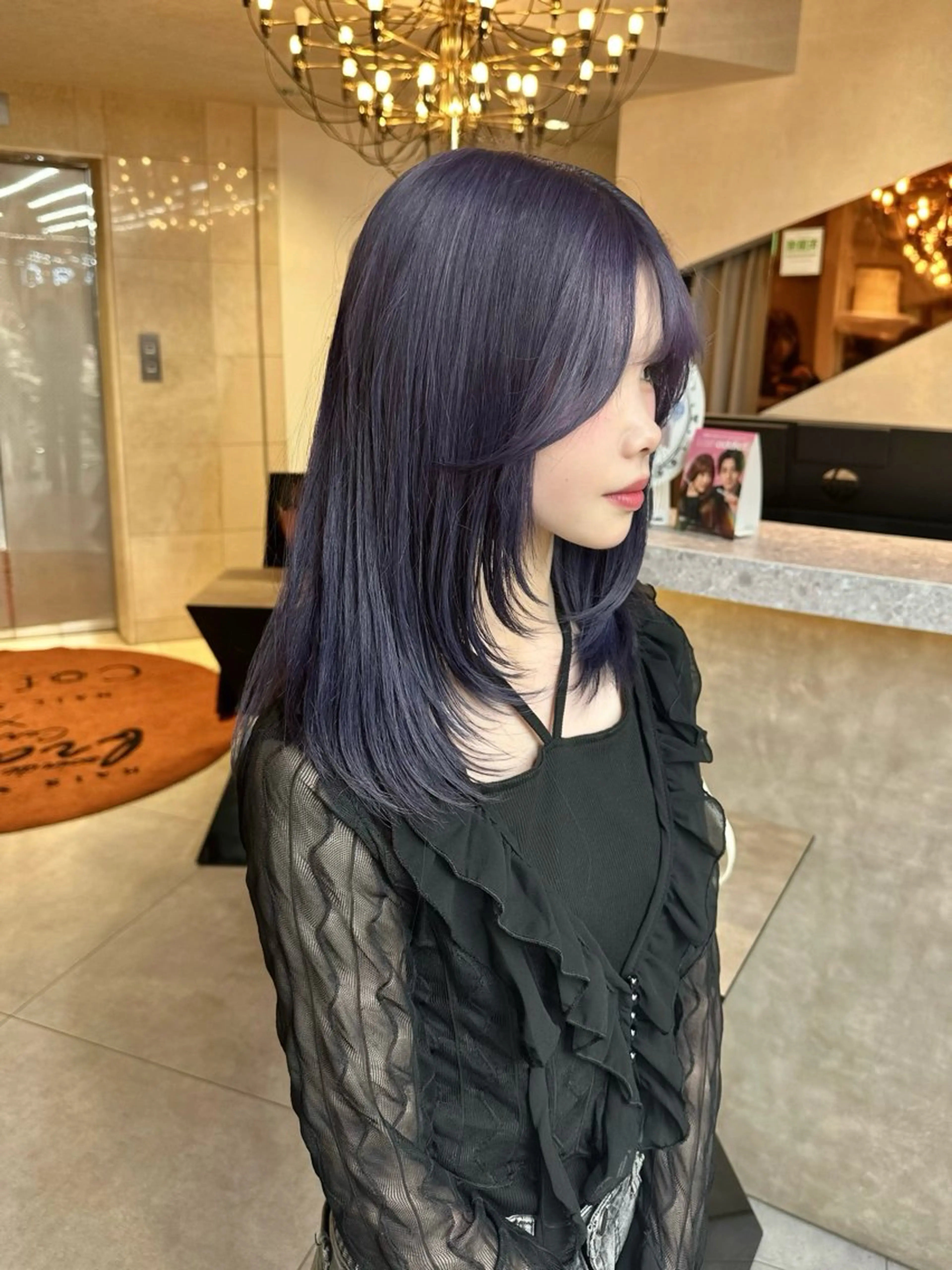 ミディアム カラー カット ヘアカラー トリートメント 韓国/レイヤー/ 透明感🩶ひかる🩶のヘアスタイル