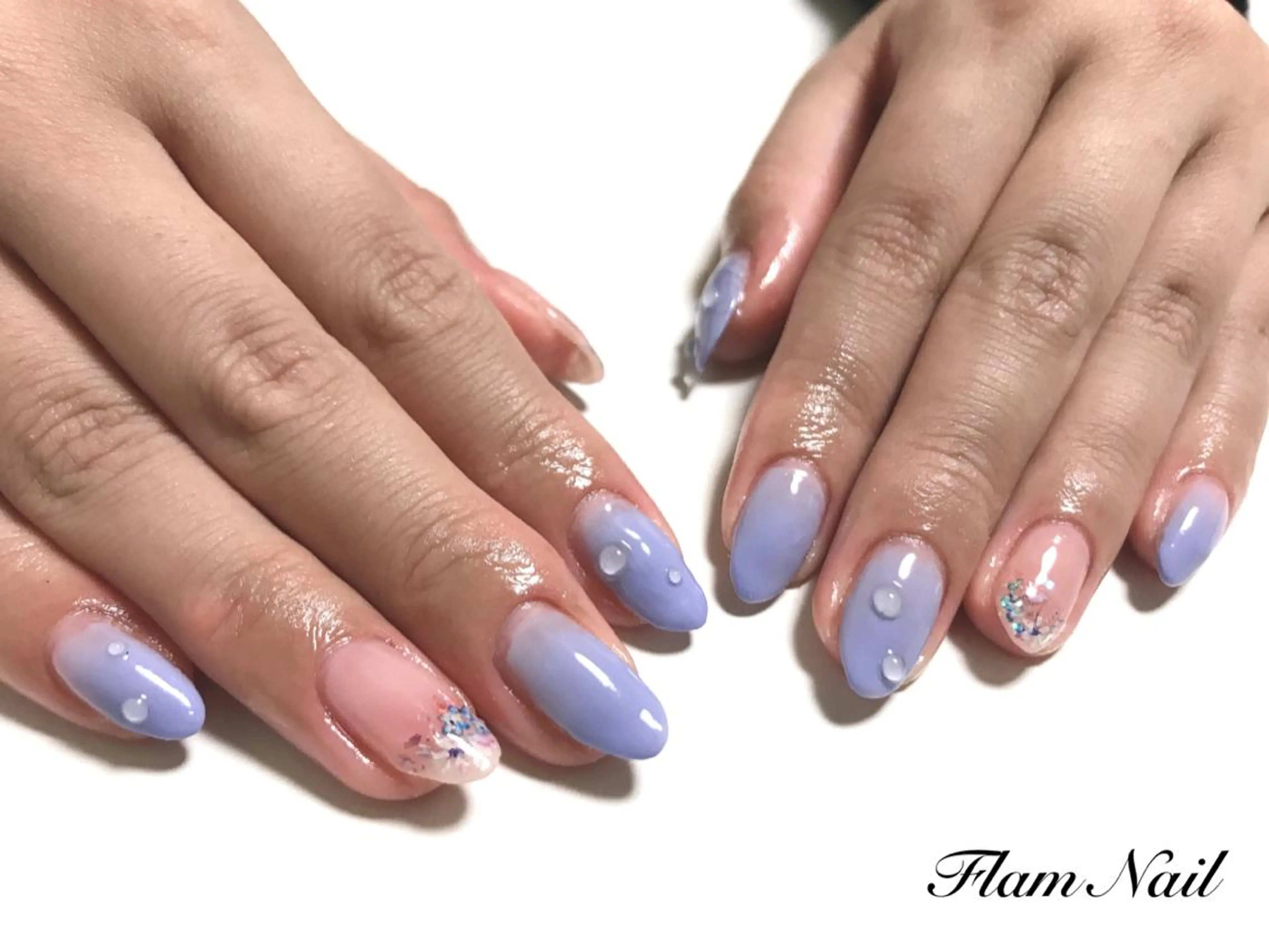 ネイル パープル ハンドネイル Flam Nailのネイルデザイン