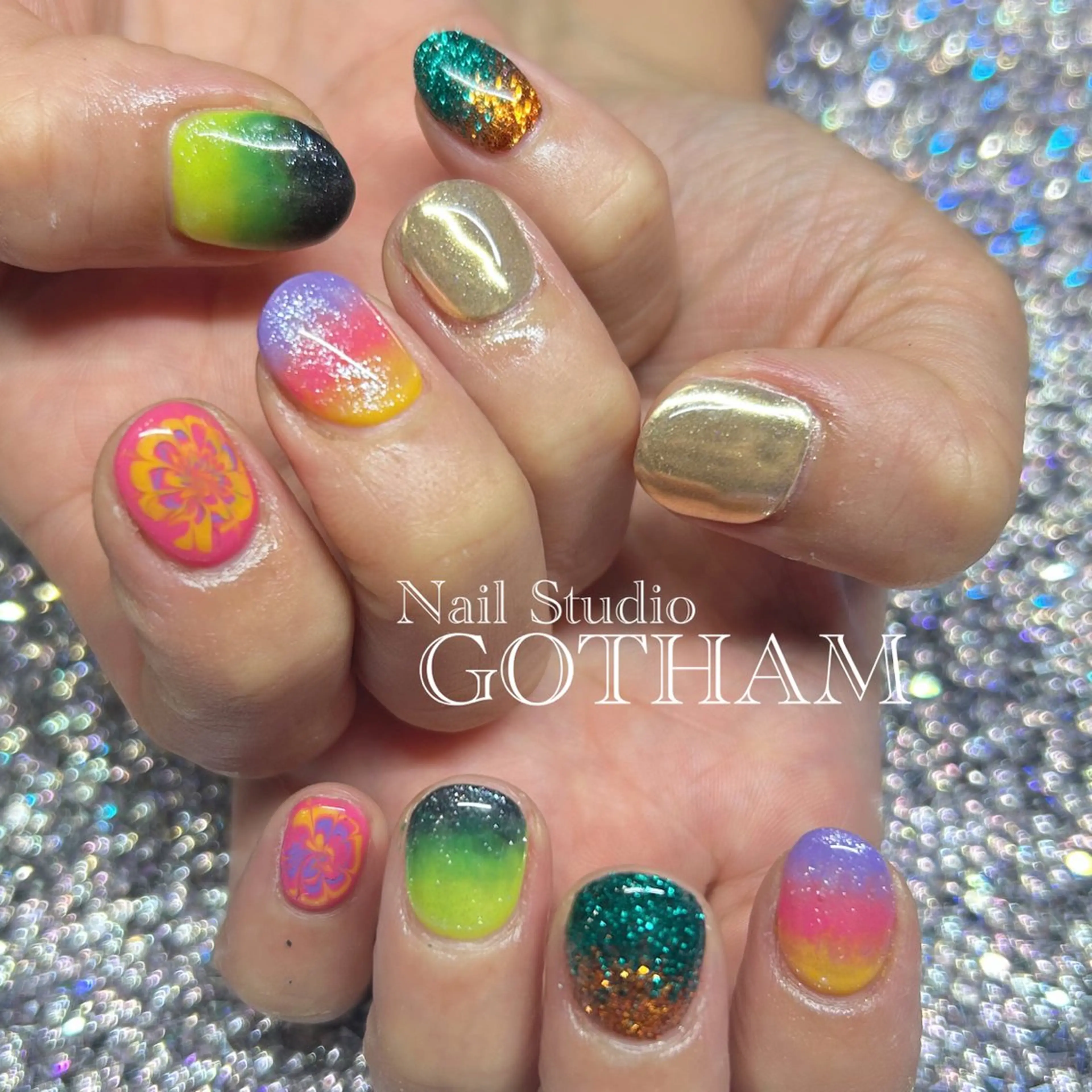 ネイル ハンドネイル 高円寺駅からすぐ🌈 ネイルGOTHAMのネイルデザイン