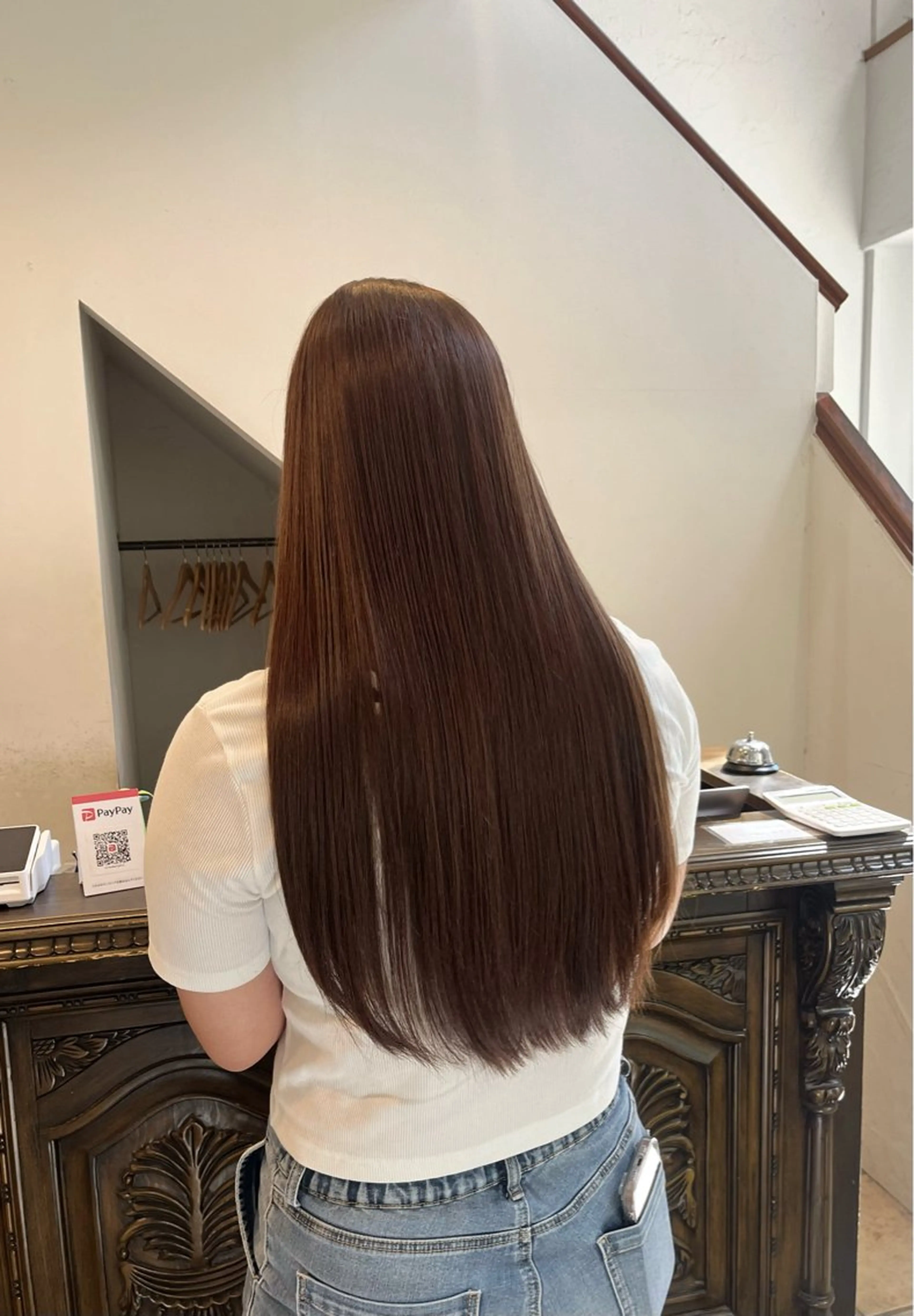 ロング カラー 透明感カラー カット 縮毛矯正 トリートメント 吉川 莉央のヘアスタイル