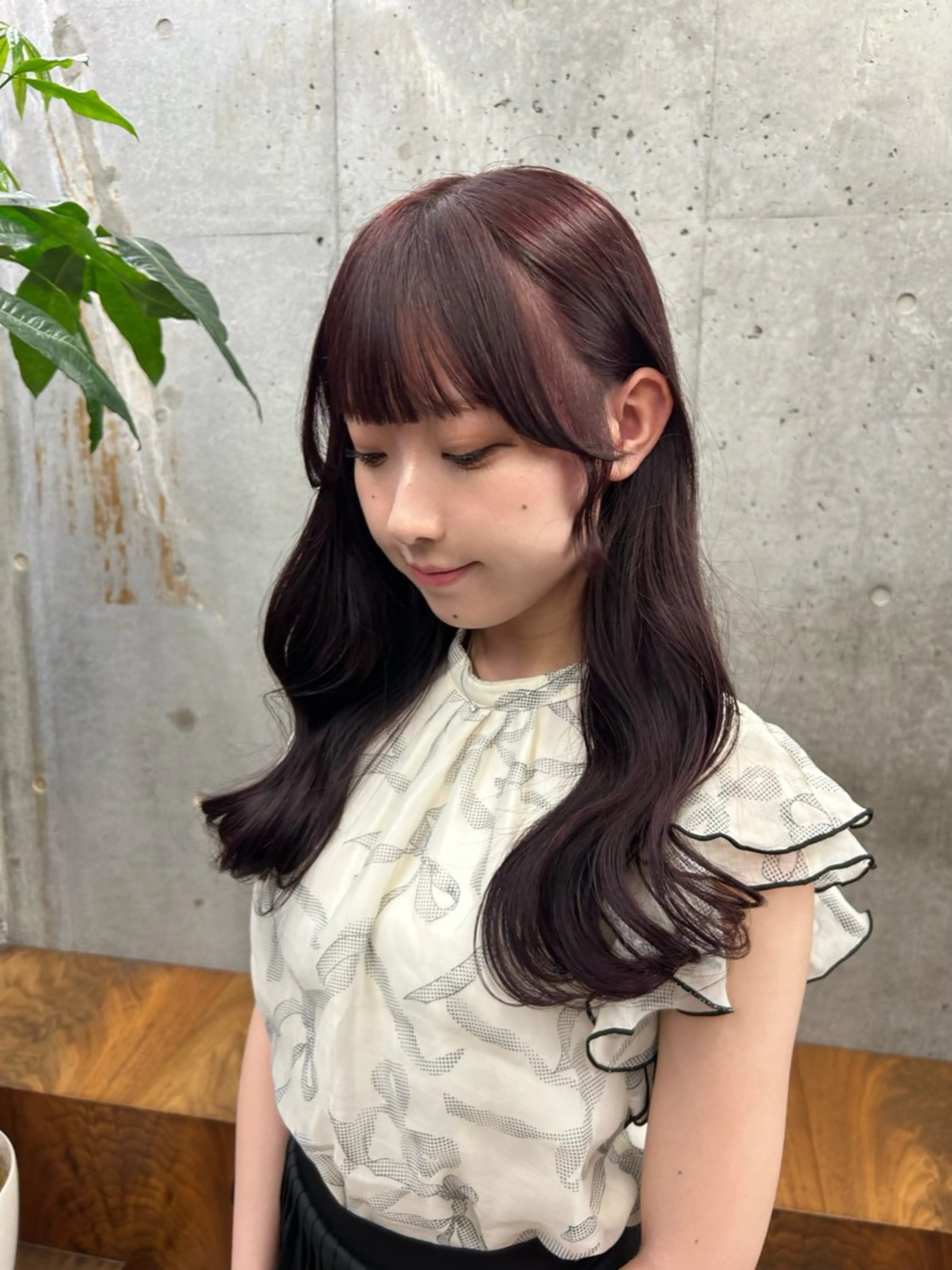 ロング カラー カット ヘアカラー トリートメント 🌷ラベンダーピンク 顔まわり🌷ねいろのヘアスタイル