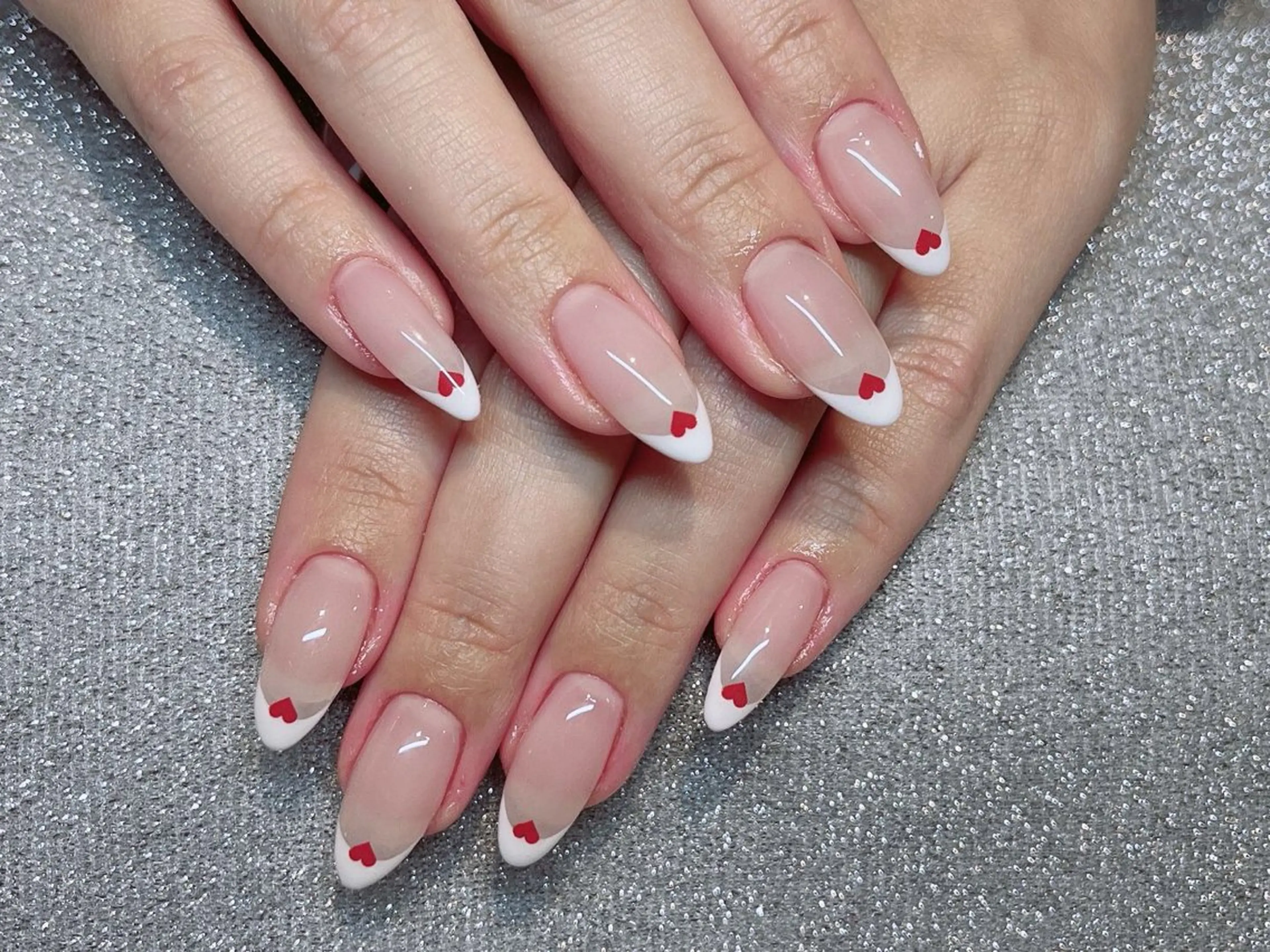 10本ハート❤️+フレンチネイル(ベース込み)の写真