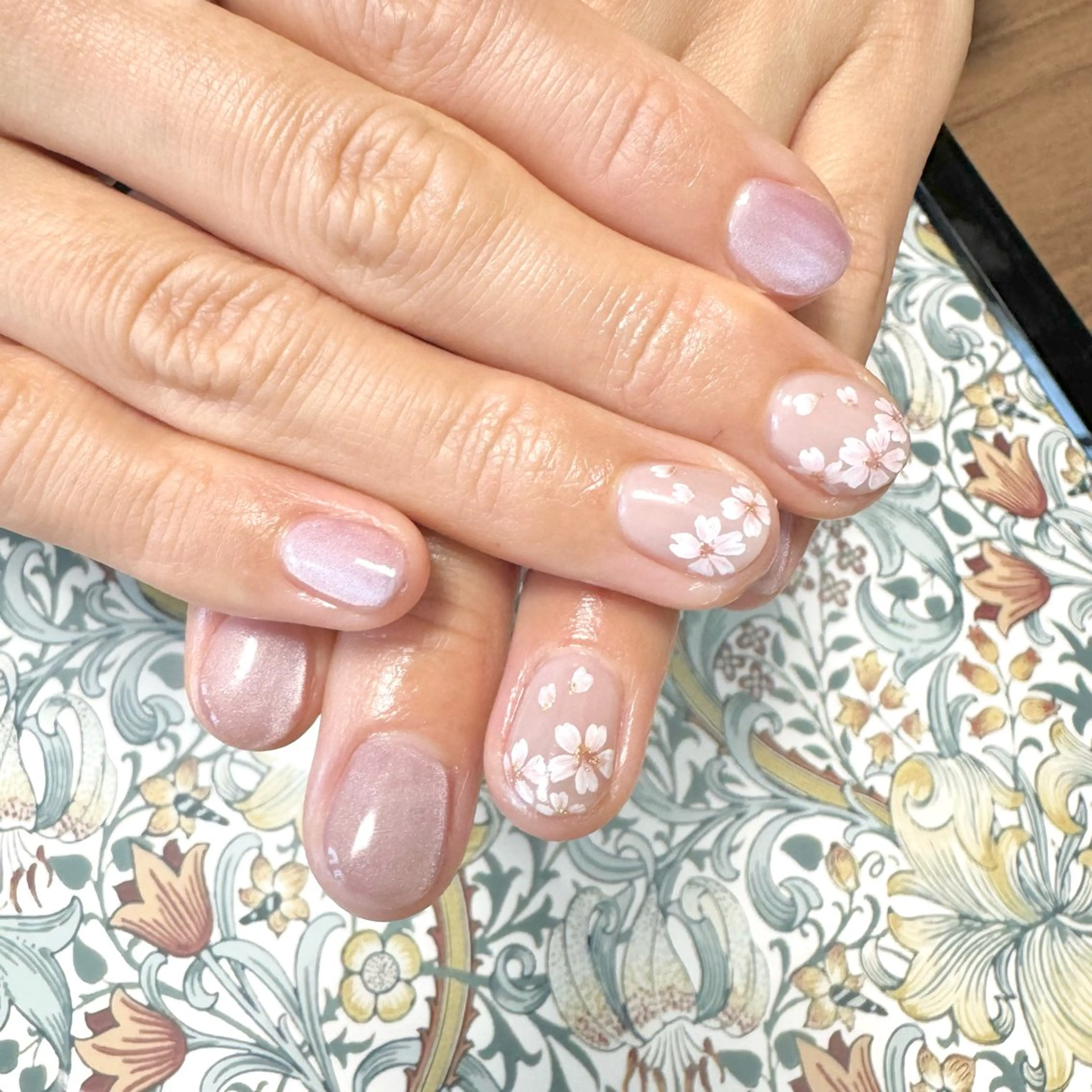 ネイル 桜ネイル ショートネイル Hana_ Rieのネイルデザイン