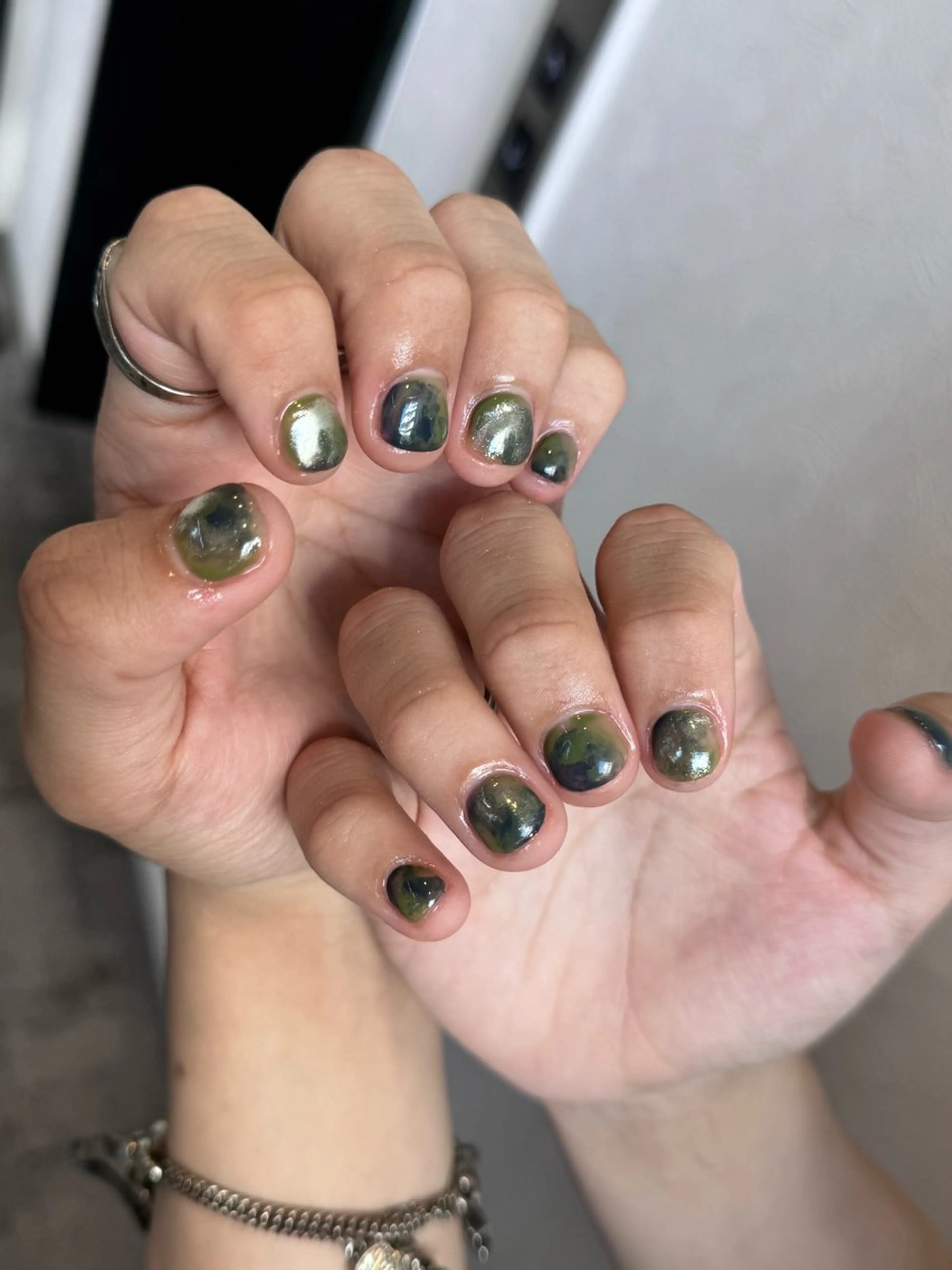 ネイル フレンチネイル 韓国ネイル マグネットネイル メンズネイル ニュアンスネイル ハンドネイル GRANDE大須 Cecil💜のネイルデザイン