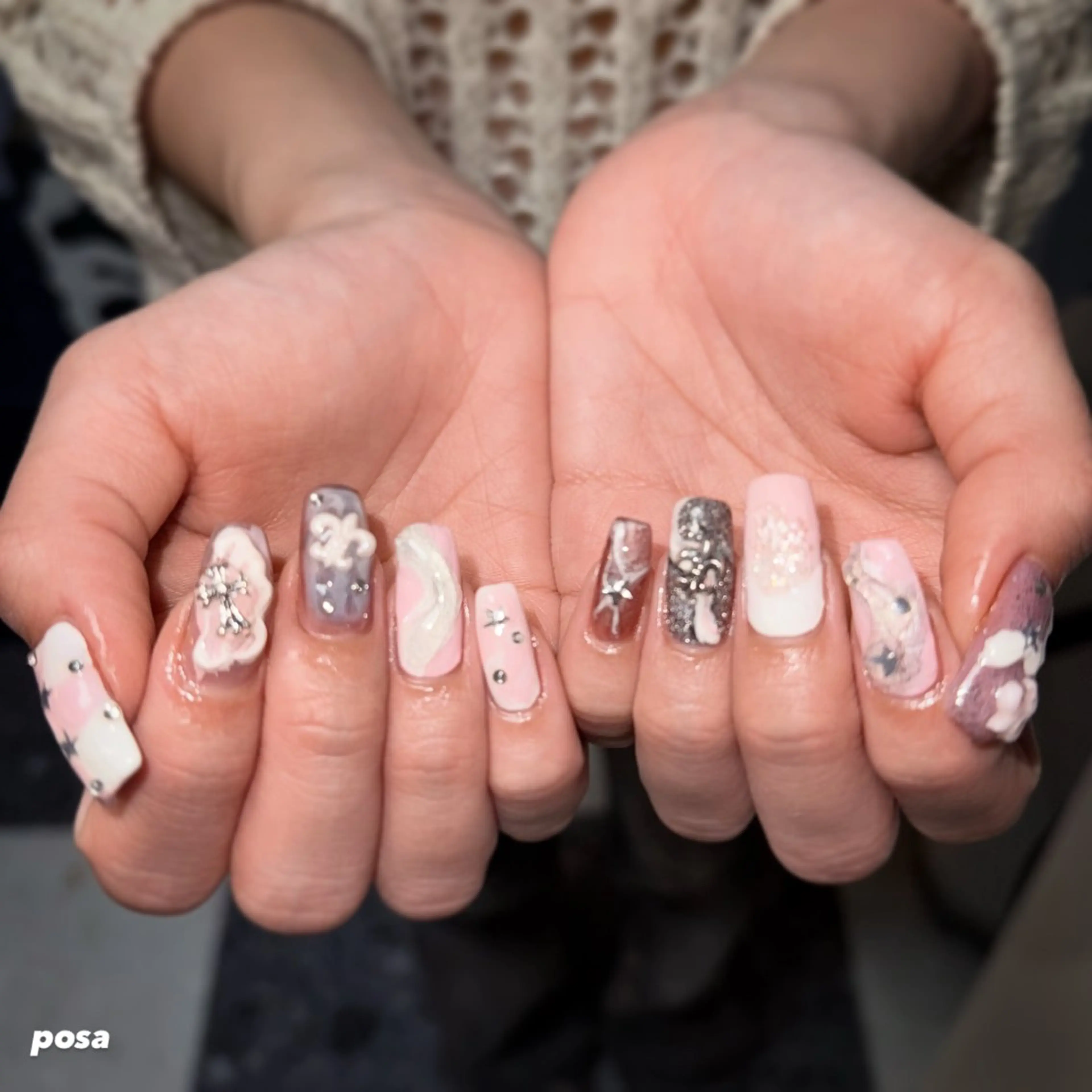 ネイル ピンク シンプルネイル ハンドネイル posa nail モエミのネイルデザイン