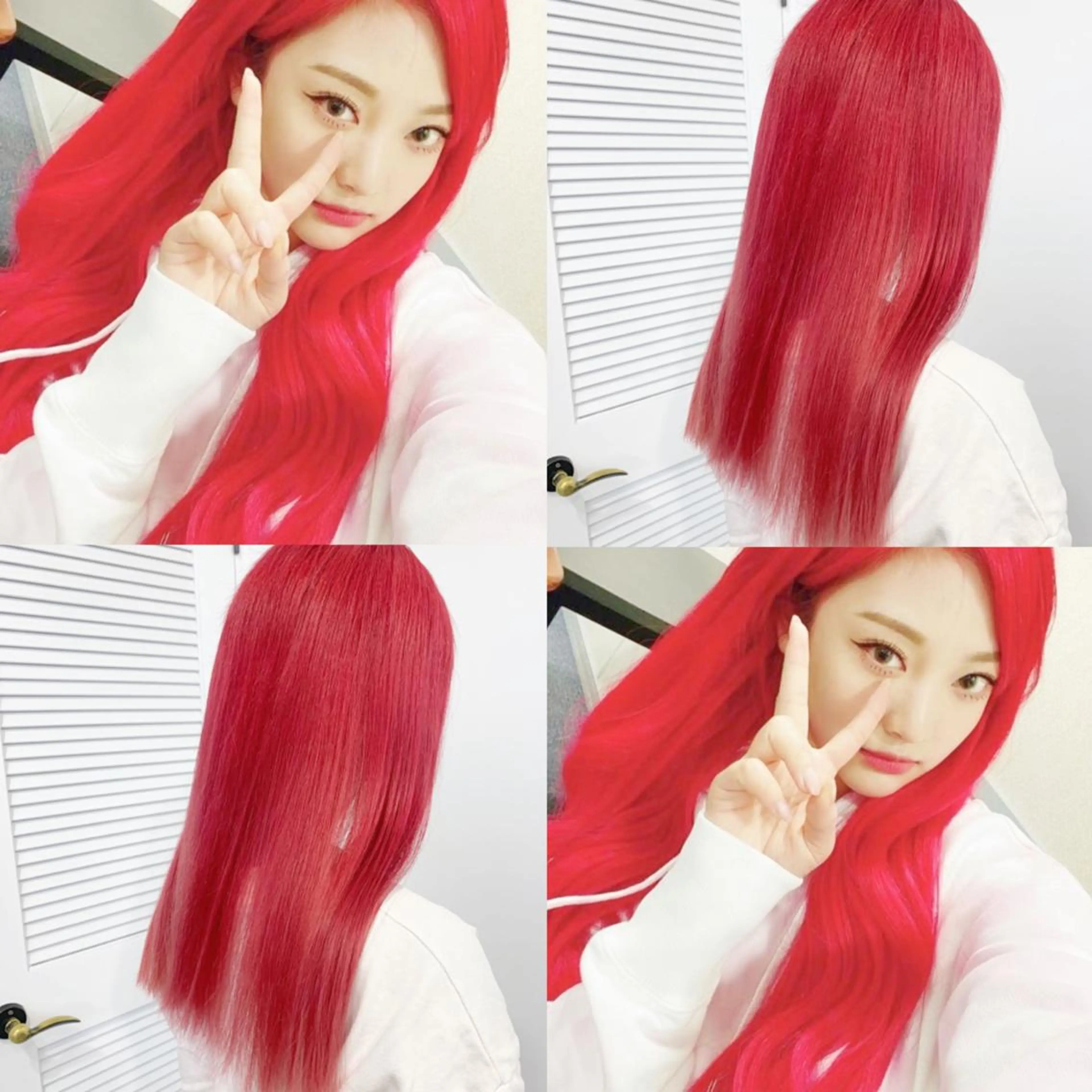 ミディアム カラー ヘアアレンジ レッドカラー 🍒暖色✖️レイヤー ／Haruna🍒のヘアスタイル