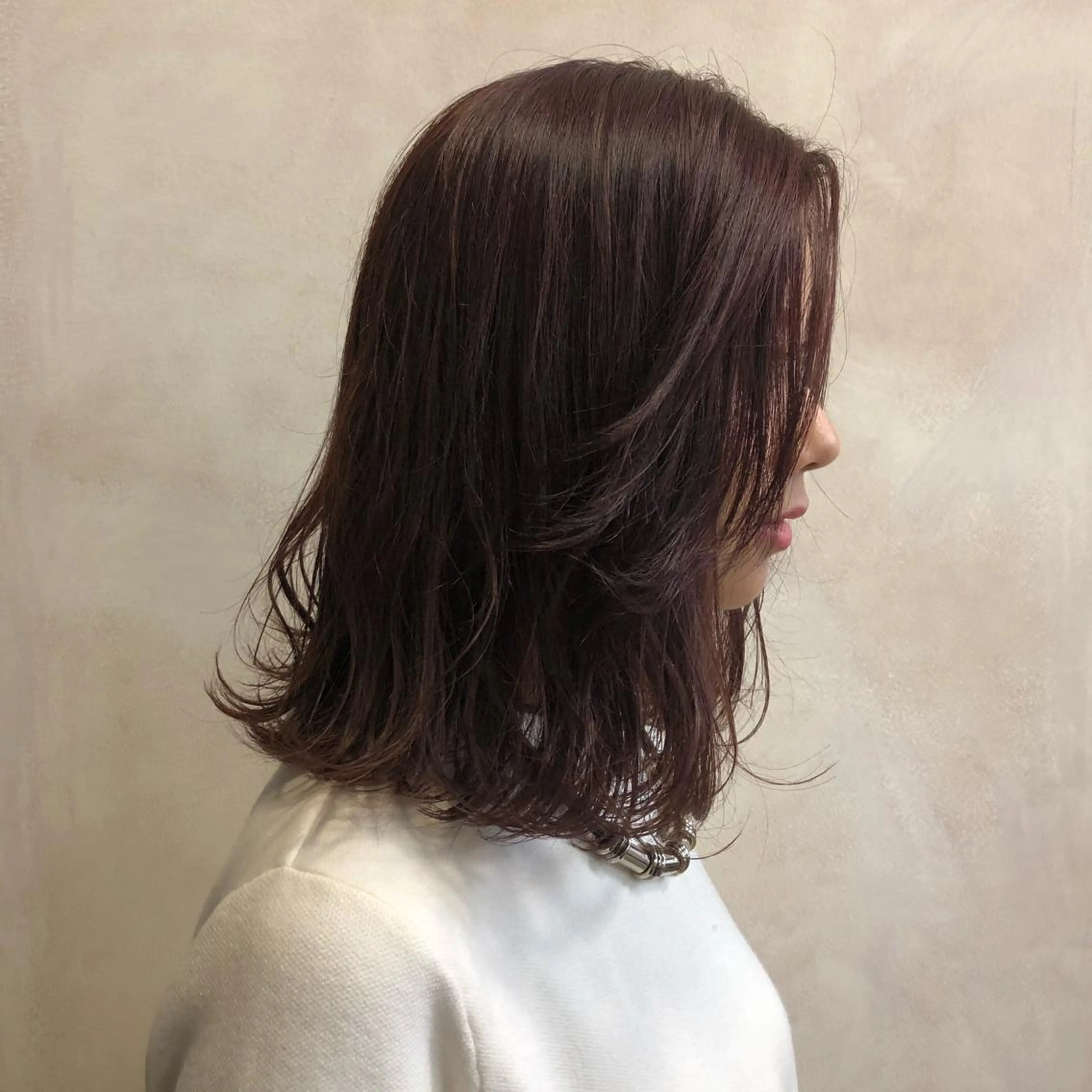 ミディアム カラー レッドカラー せこぐち まいのヘアスタイル