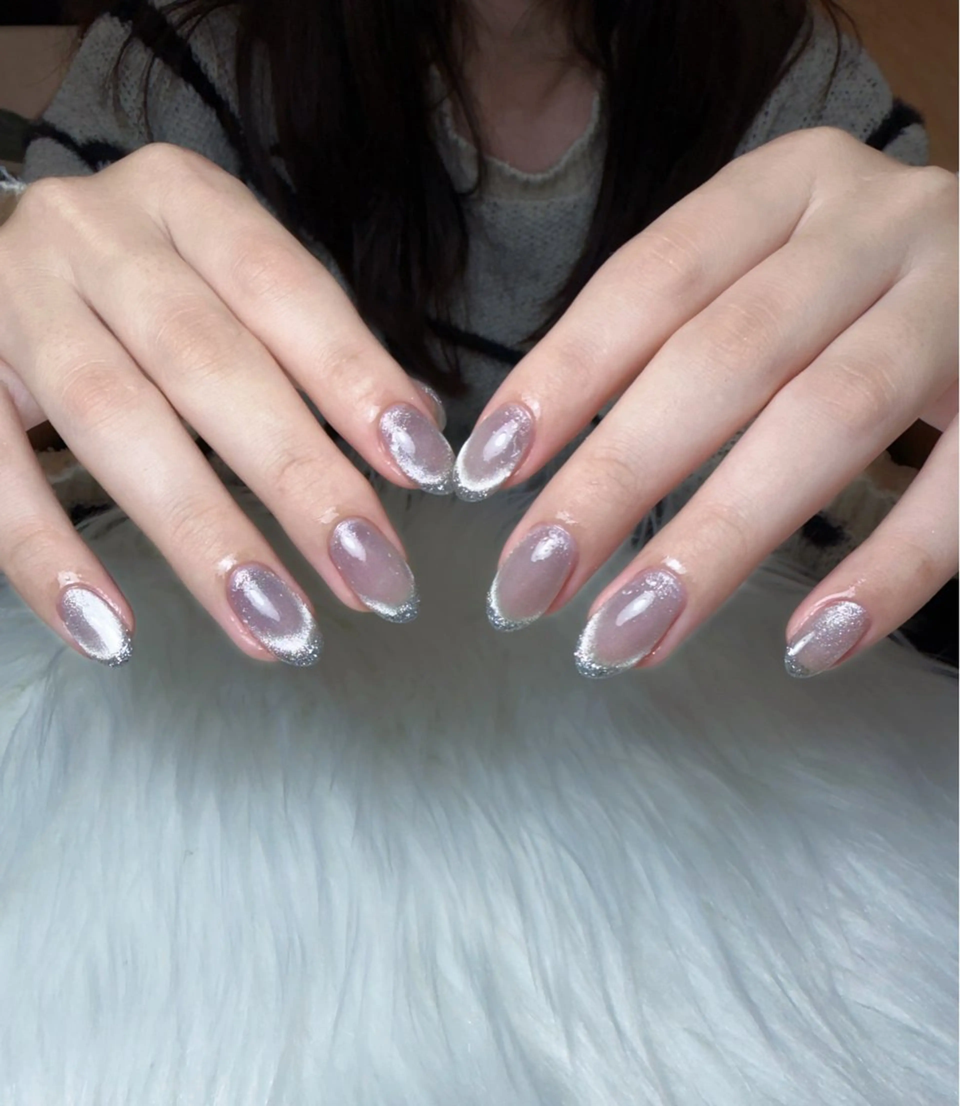 ネイル フレンチネイル マグネットネイル Sora Nail Honastugiのネイルデザイン