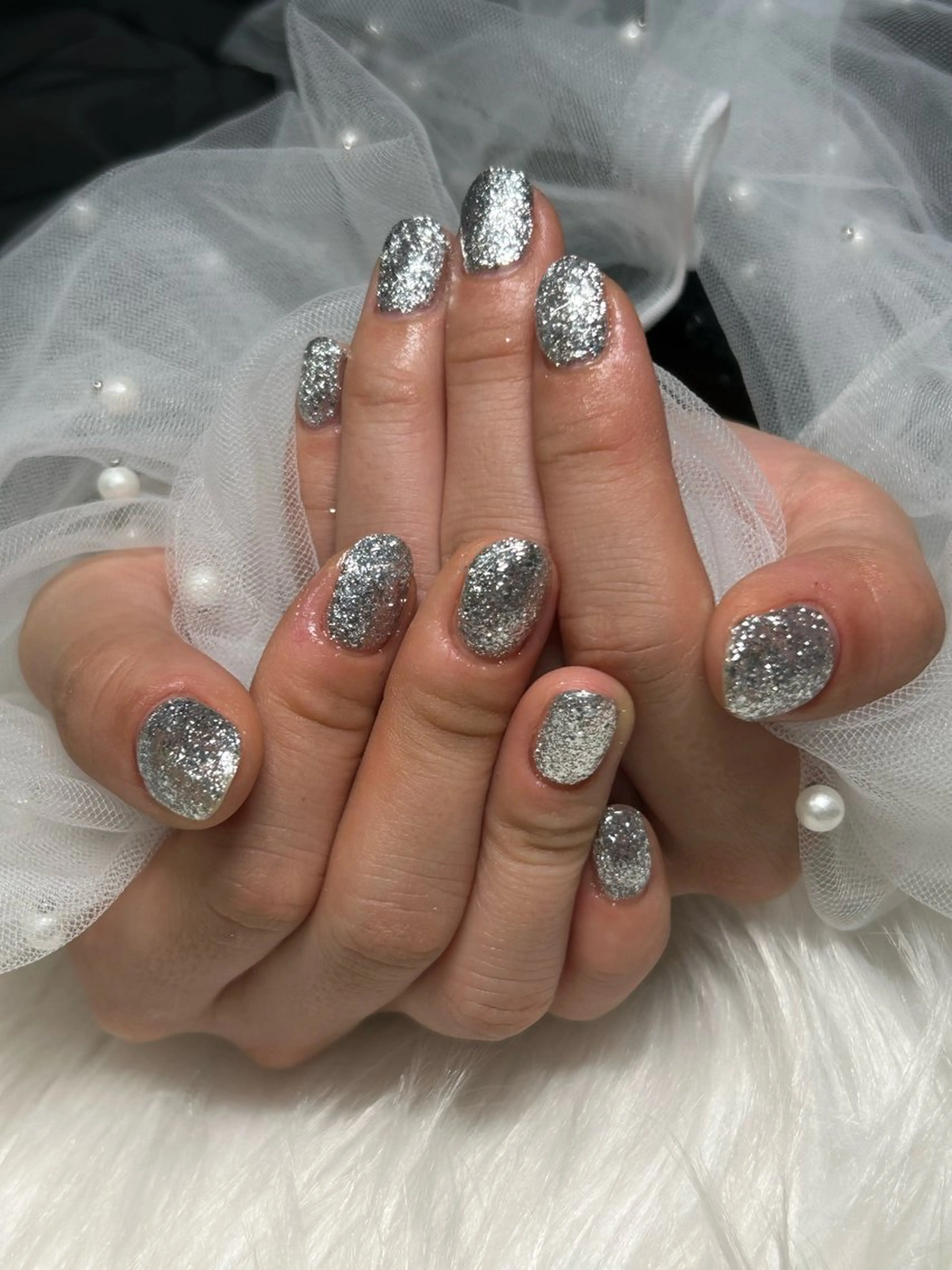 ネイル ラメ(グリッター) ワンカラーネイル ショートネイル リフュージュ隠れ家 八王子の眉毛・アイブロウイメージ