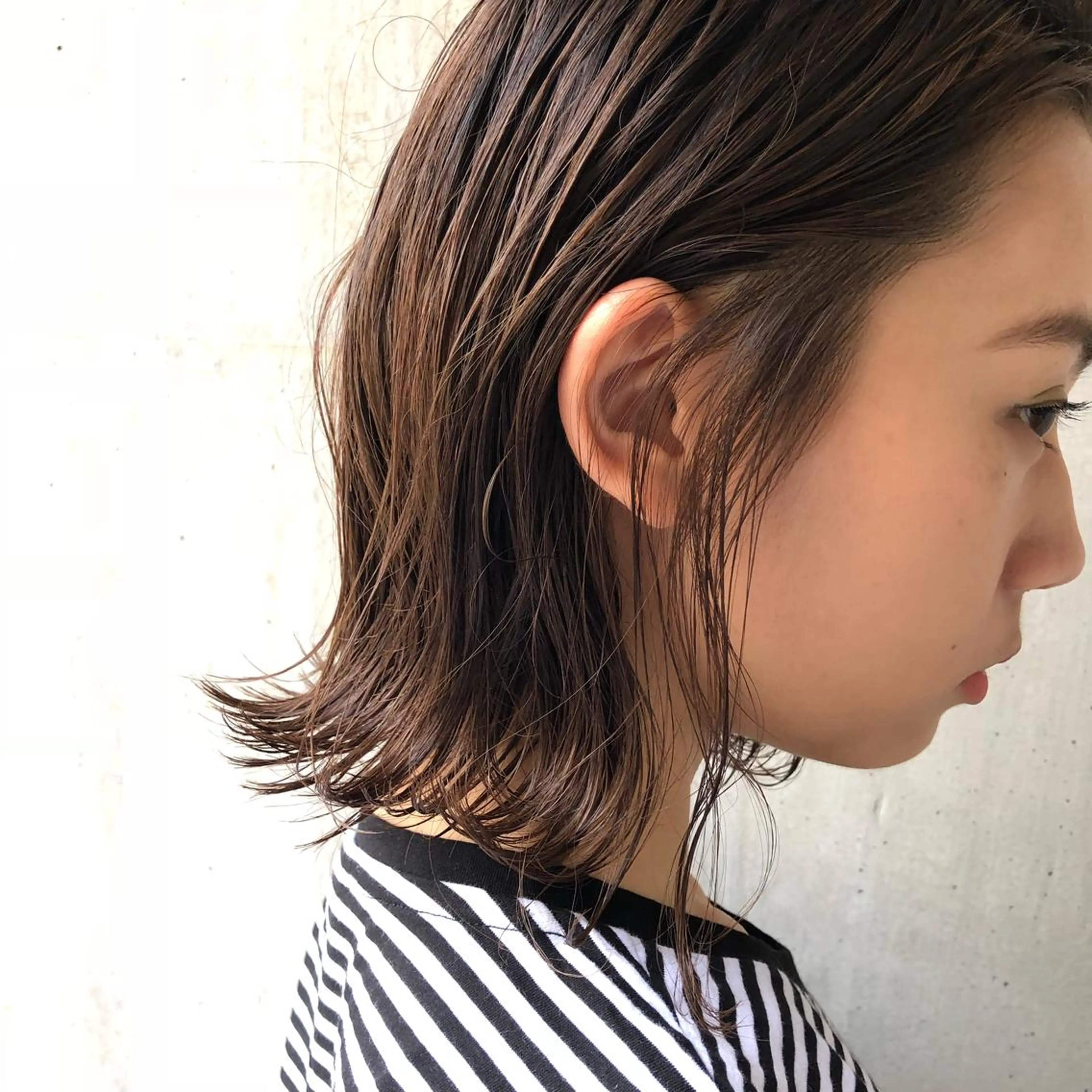 ミディアム 切りっぱなしボブ ミディアムパーマ アッシュ ボブ 外国人風カラー ショート職人 美容師【KENTA】のヘアスタイル