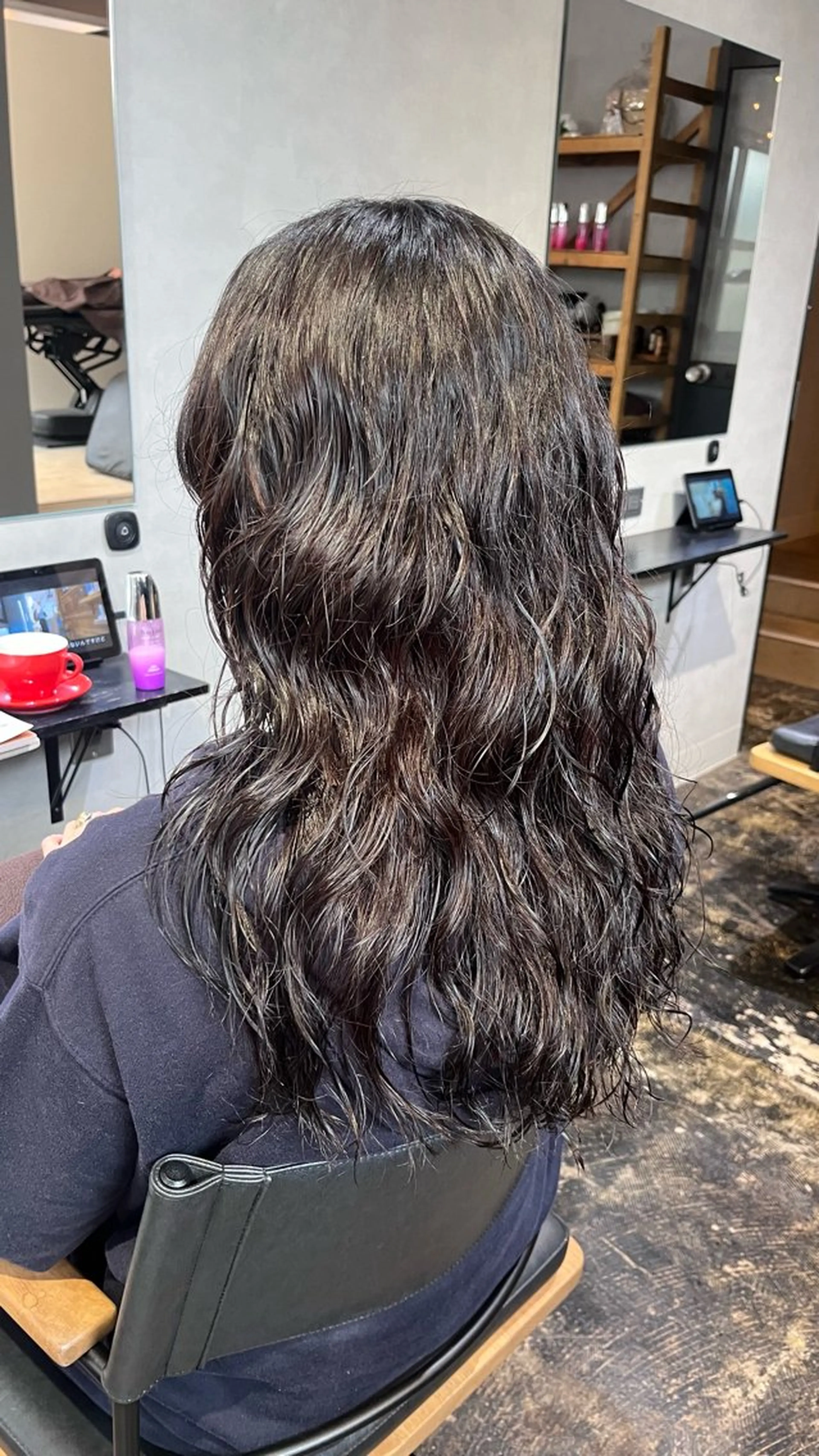 カラー パーマ 黒髪 透明感カラー/パーマ 🌀アオノのヘアスタイル