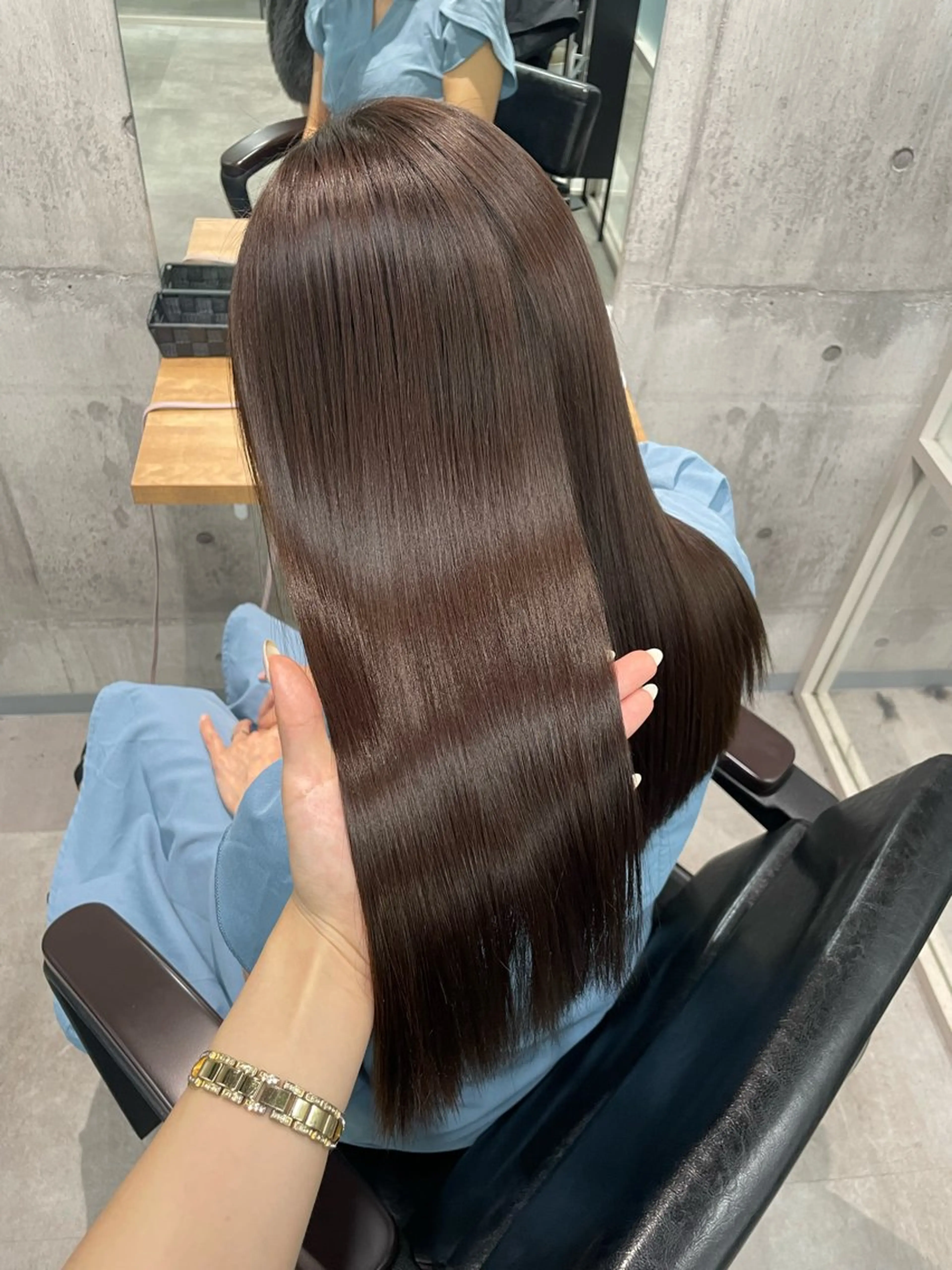 ロング カット 縮毛矯正 トリートメント ayano /レイヤー/艶カラーのヘアスタイル