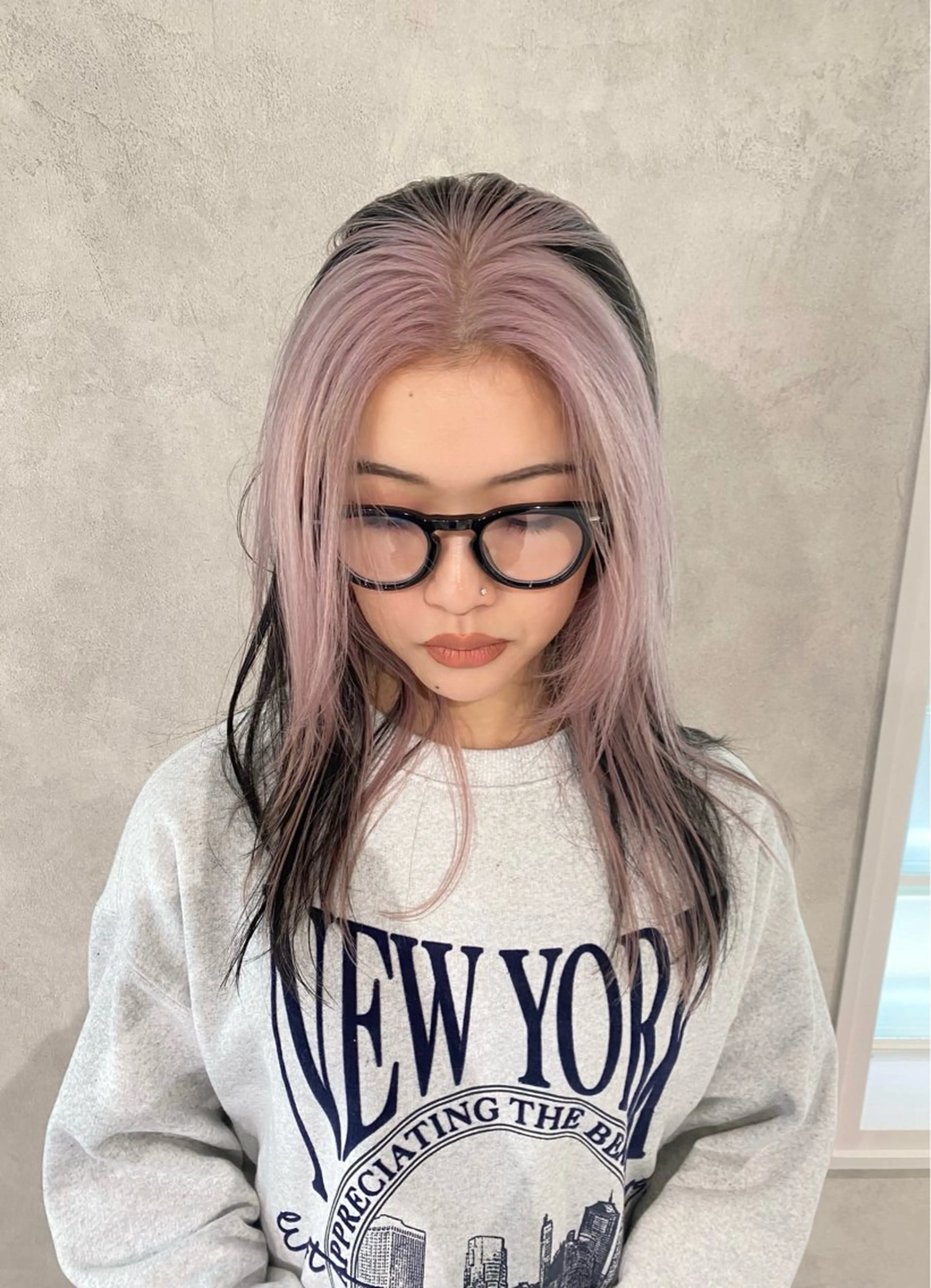 セミロング カラー ヘアカラー ダブルカラー ブリーチ/kaitoのヘアスタイル