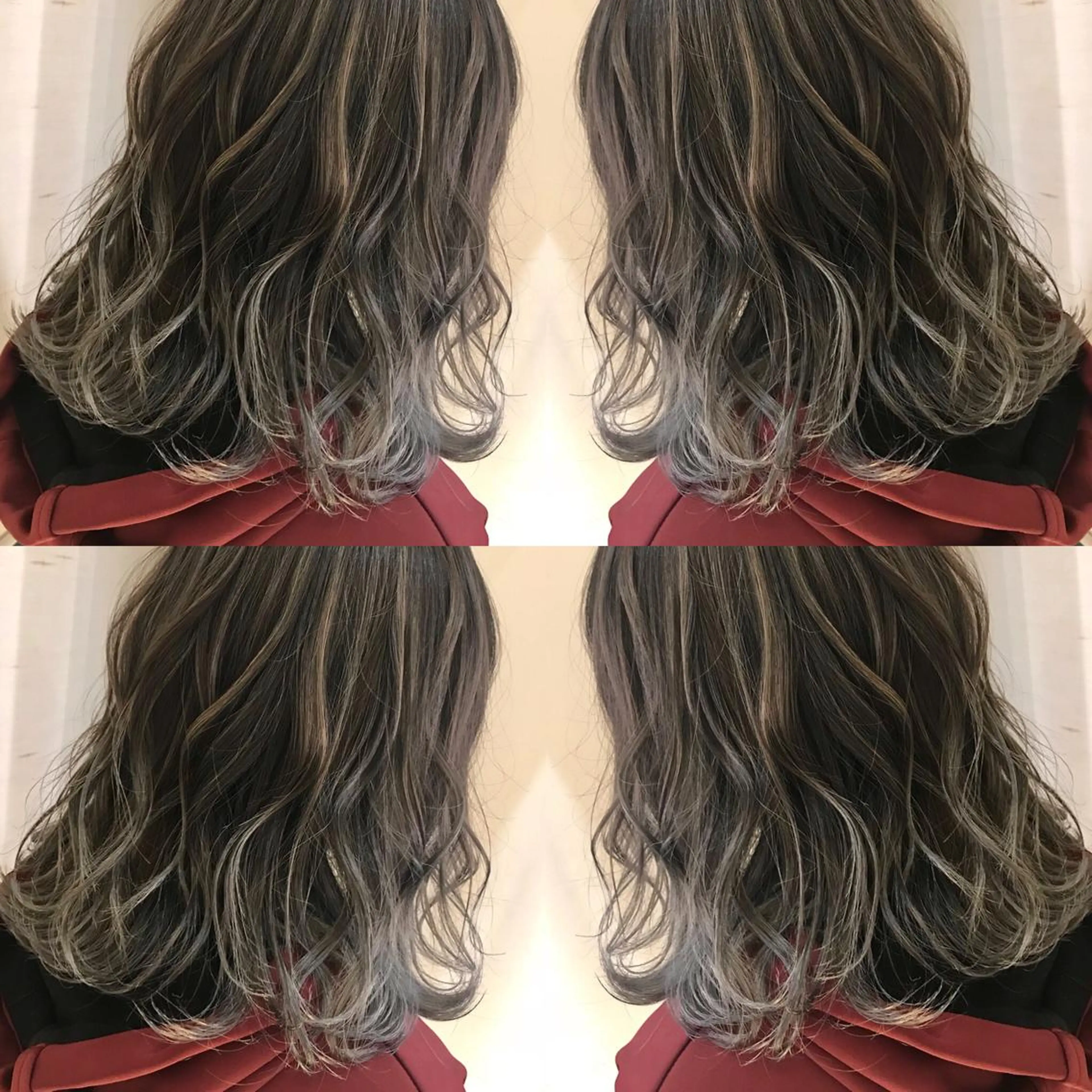 ミディアム カラー ハイライトカラー 3Dハイライト ハイライト ヘアカラー chic.🍋 Kirariのヘアスタイル