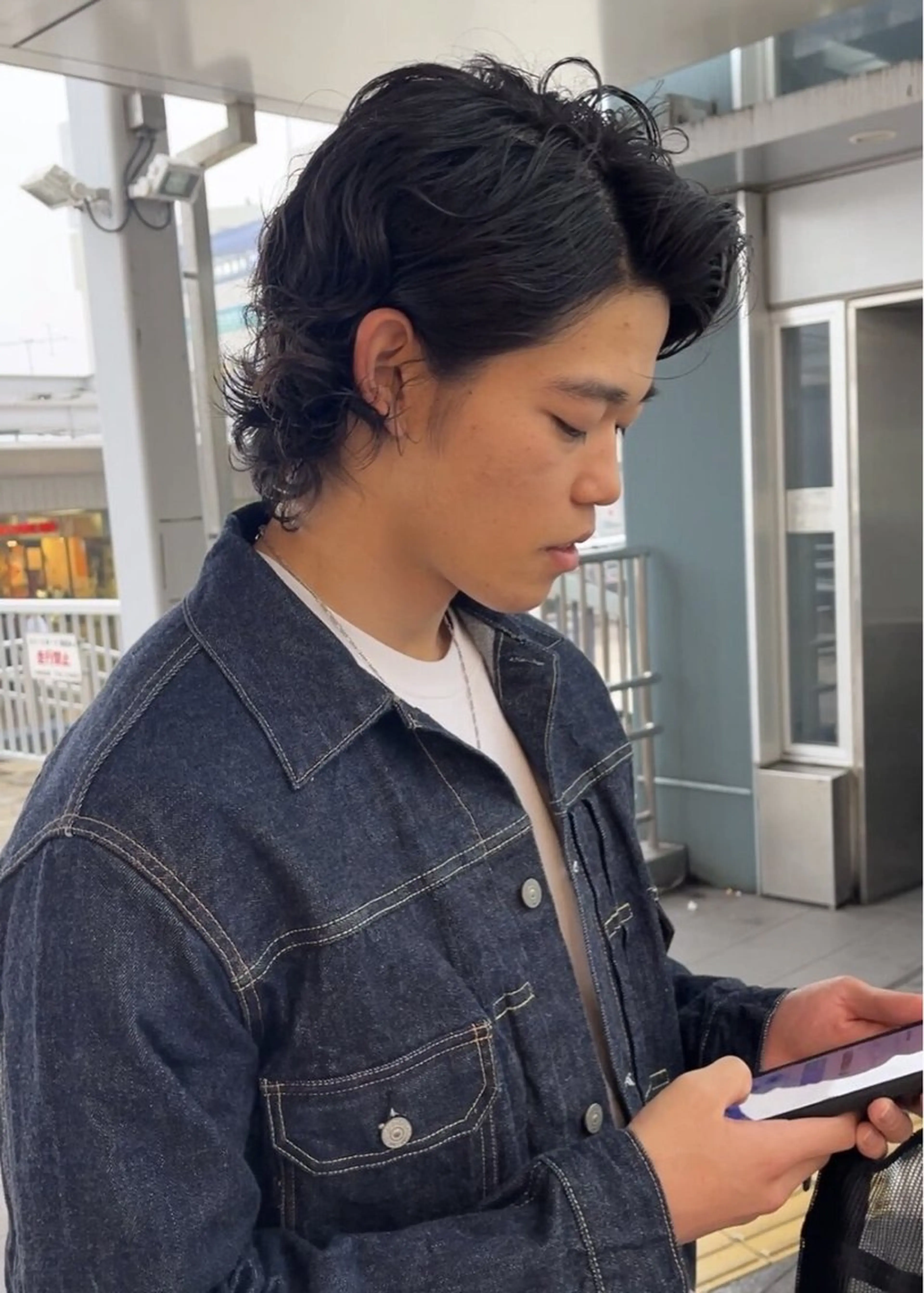 ショート パーマ メンズ メンズバレイヤージュ メンズブリーチ メンズハイライト メンズインナーカラー メンズメッシュ カット 髪質改善/透明感 OAK兵庫のヘアスタイル