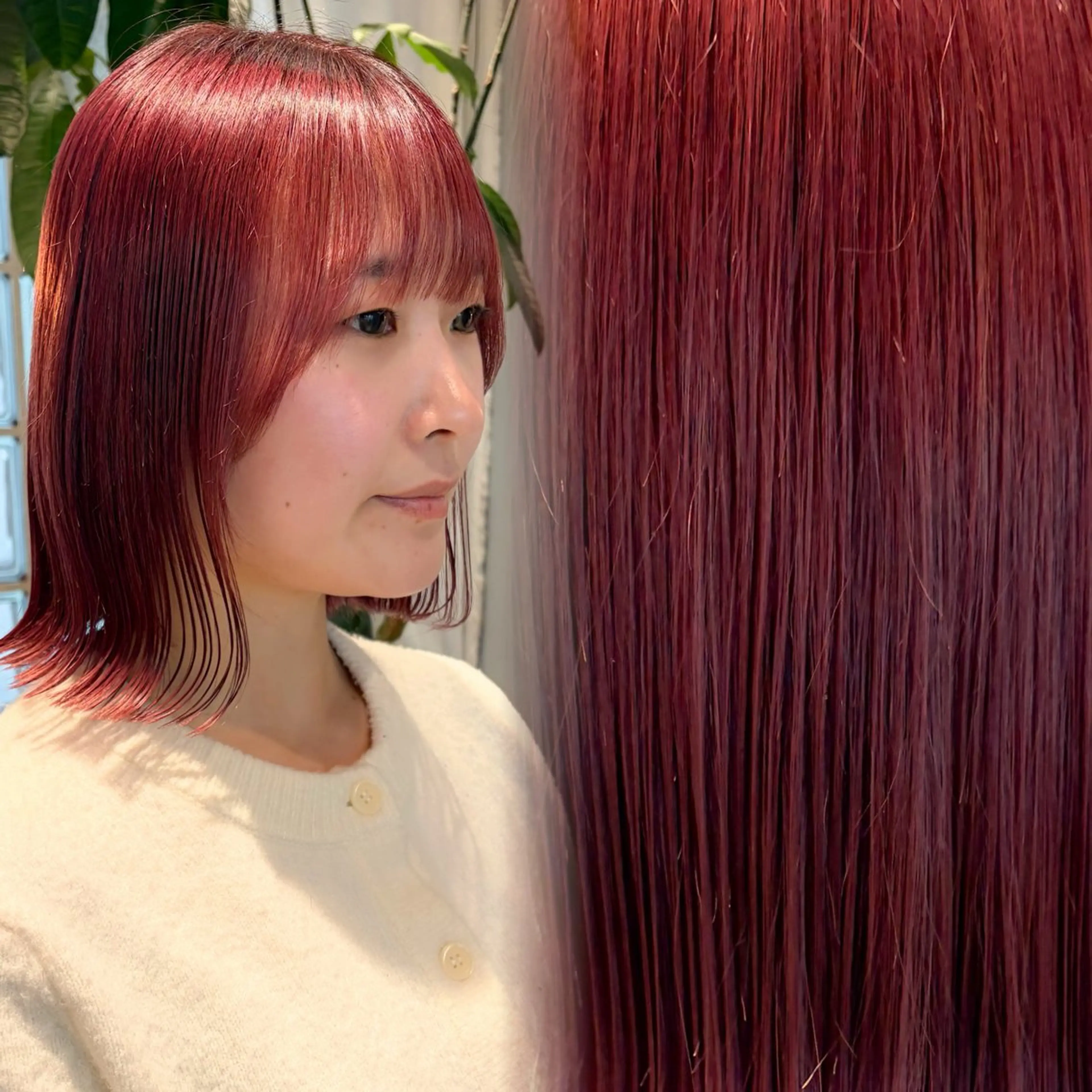 ミディアム カラー ヘアカラー トリートメント ♥️ボブレイヤー/ minami♥️のヘアスタイル