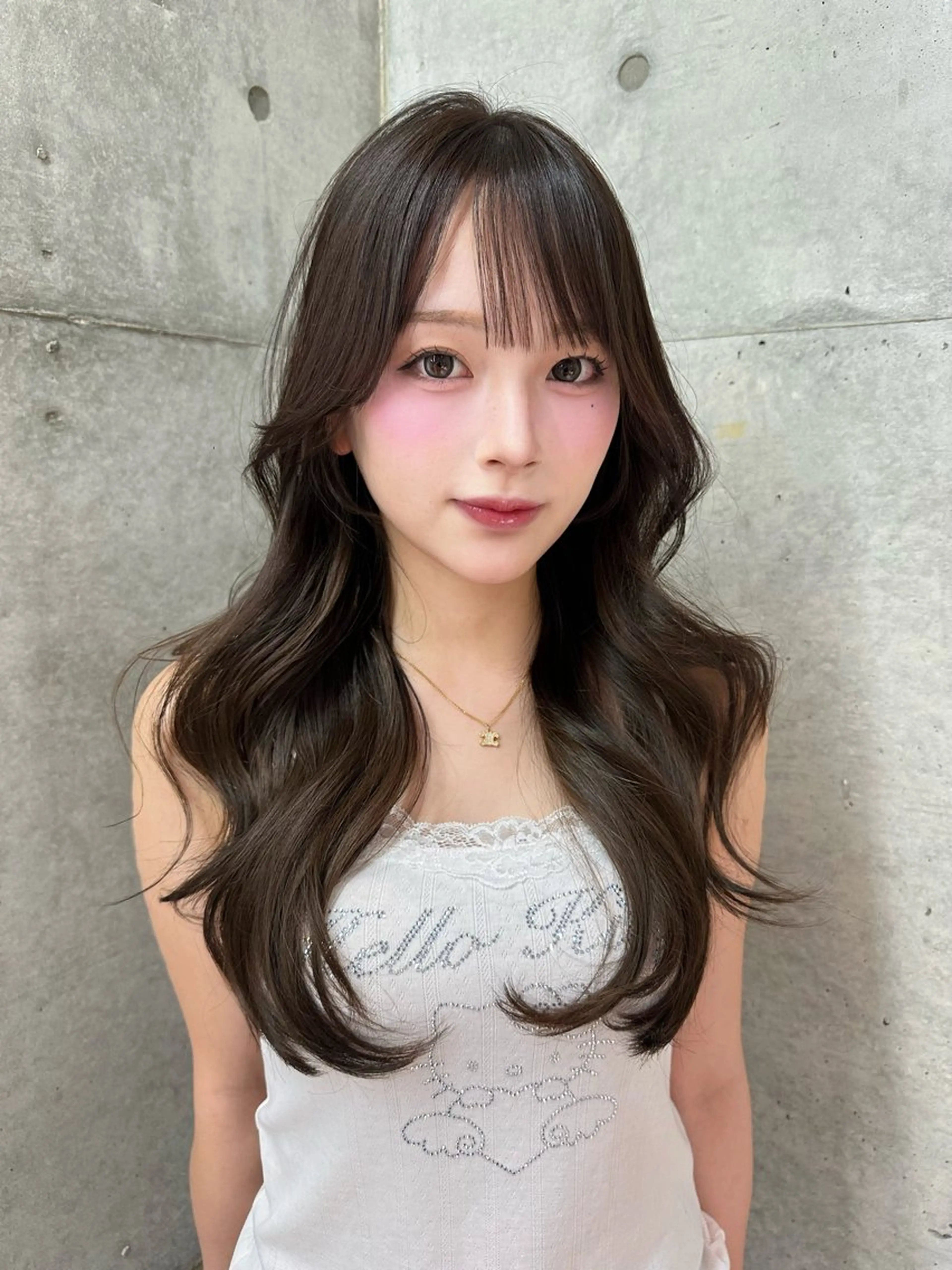 ロング 韓国風ヘア レイヤーカット あ い か 🎀 レイヤーカットのヘアスタイル