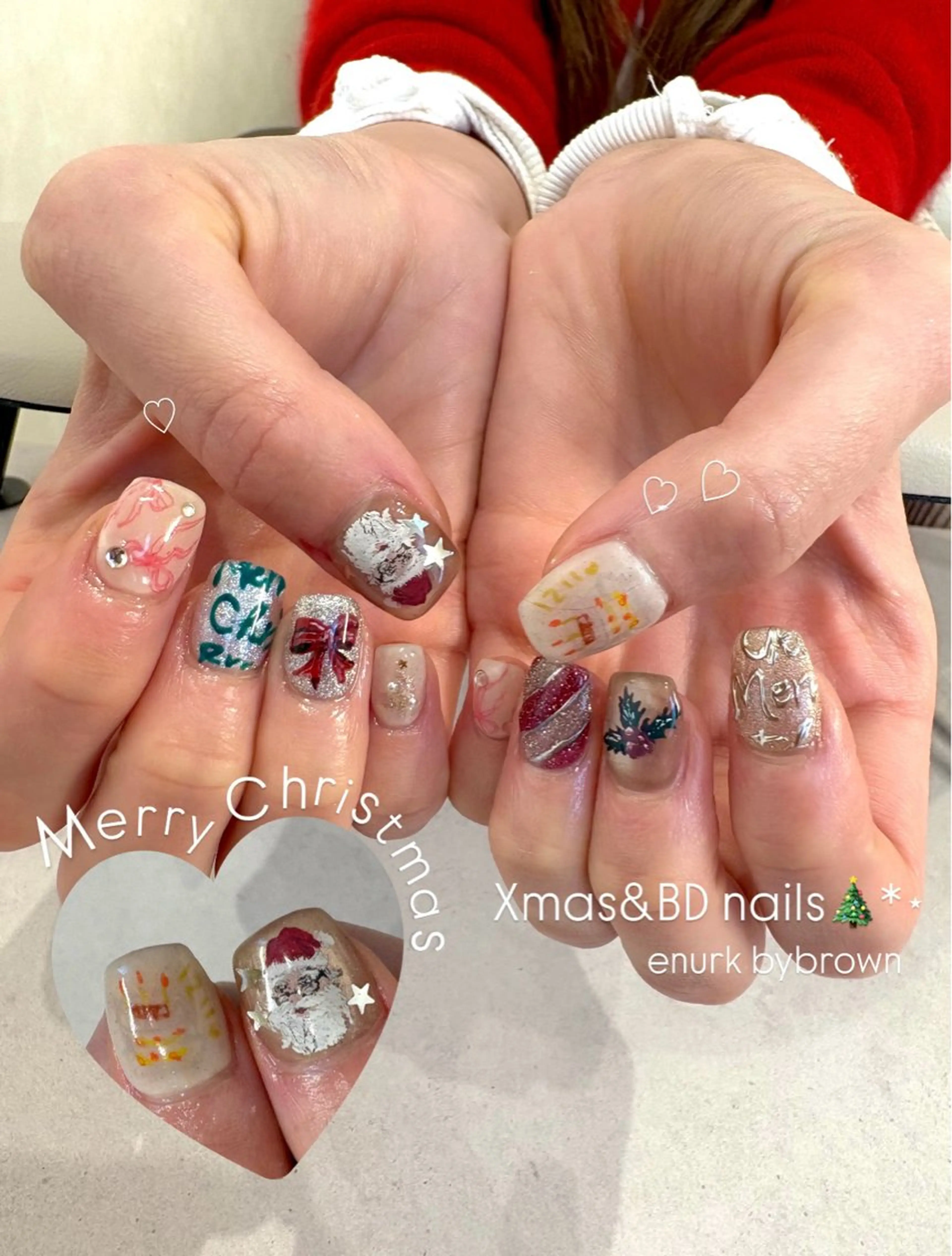 ネイル アートネイル 冬ネイル クリスマス ハンドネイル enurk店 🍋 M I K U  *のその他イメージ