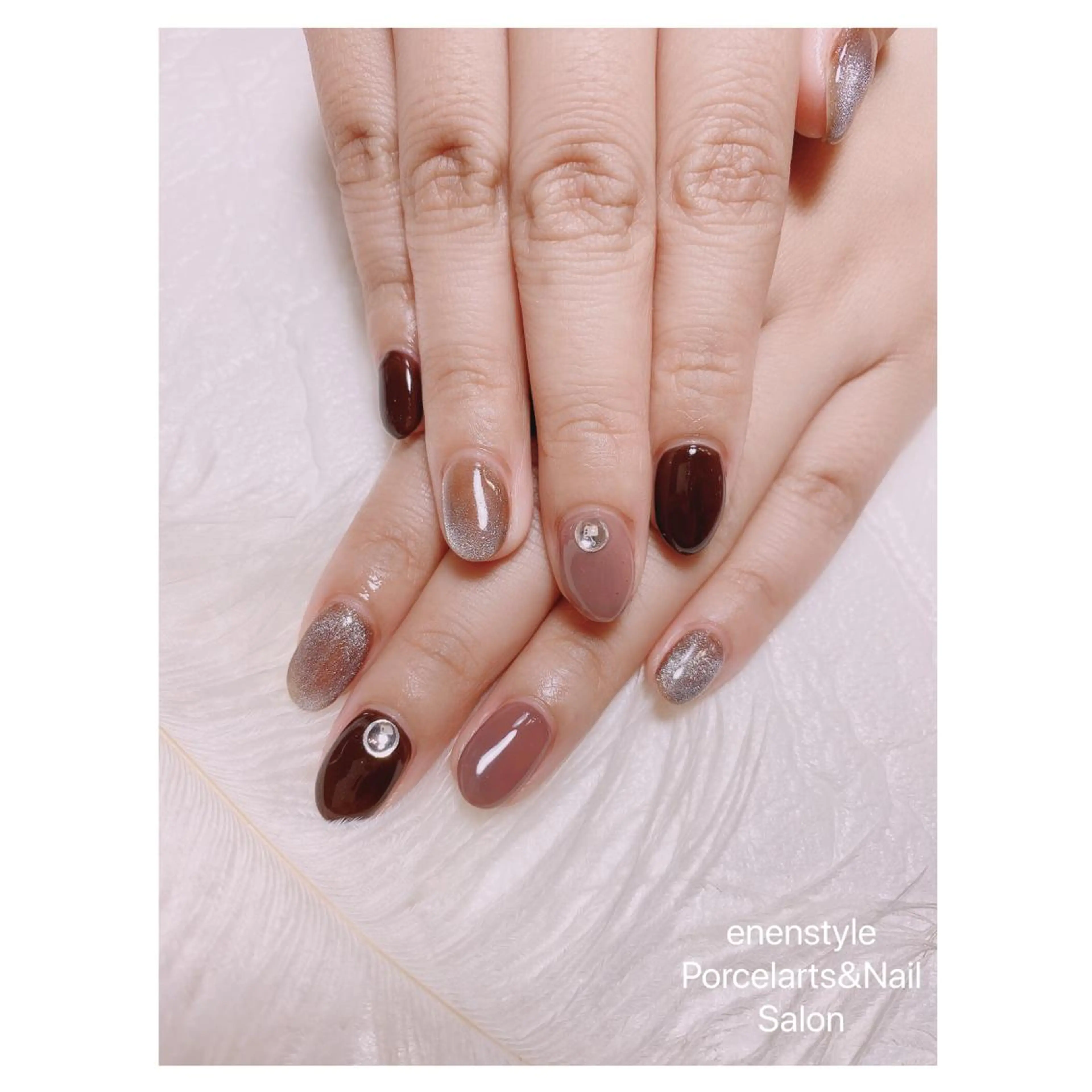 ミディアム ネイル ハンドネイル 👑enen style👑のネイルデザイン