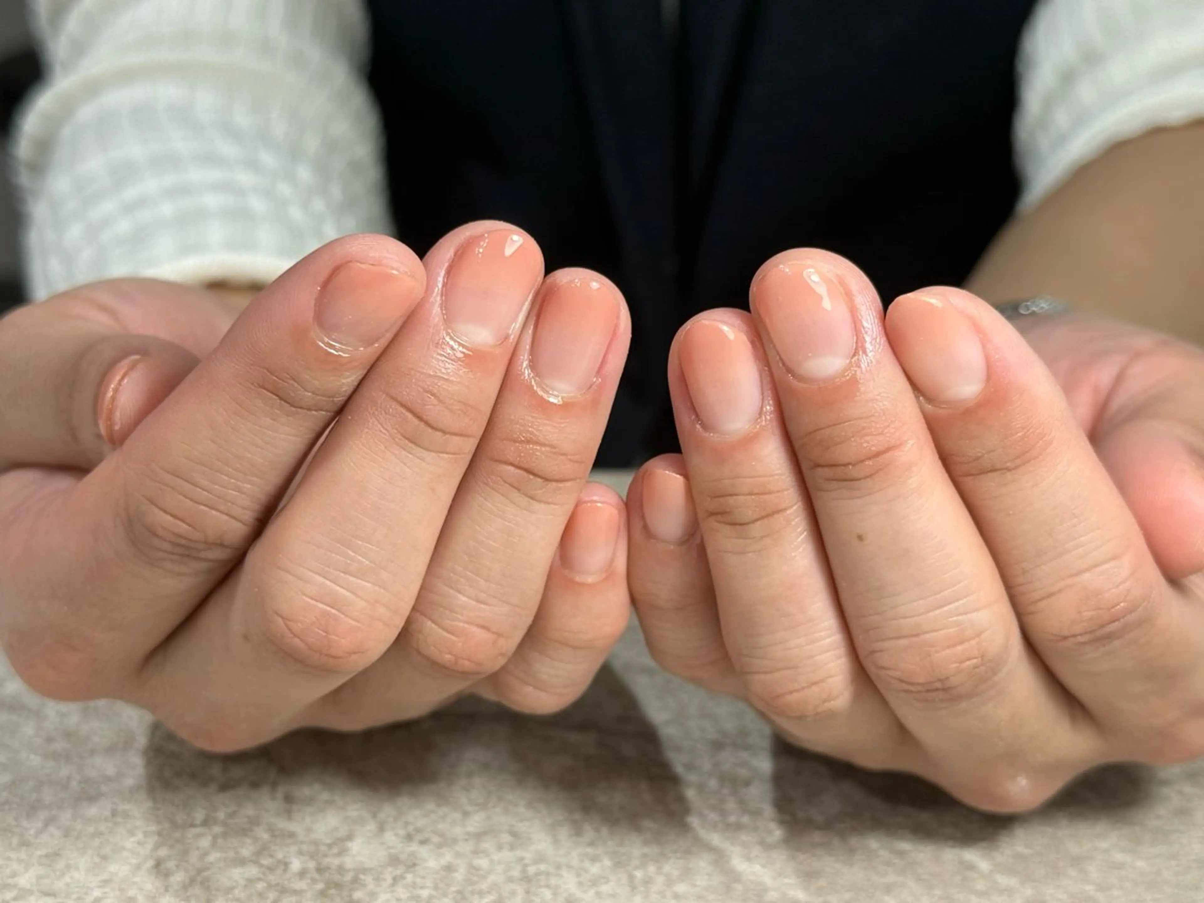 ネイル クリアネイル グラデーション Ruru akari 大阪天王寺のネイルデザイン