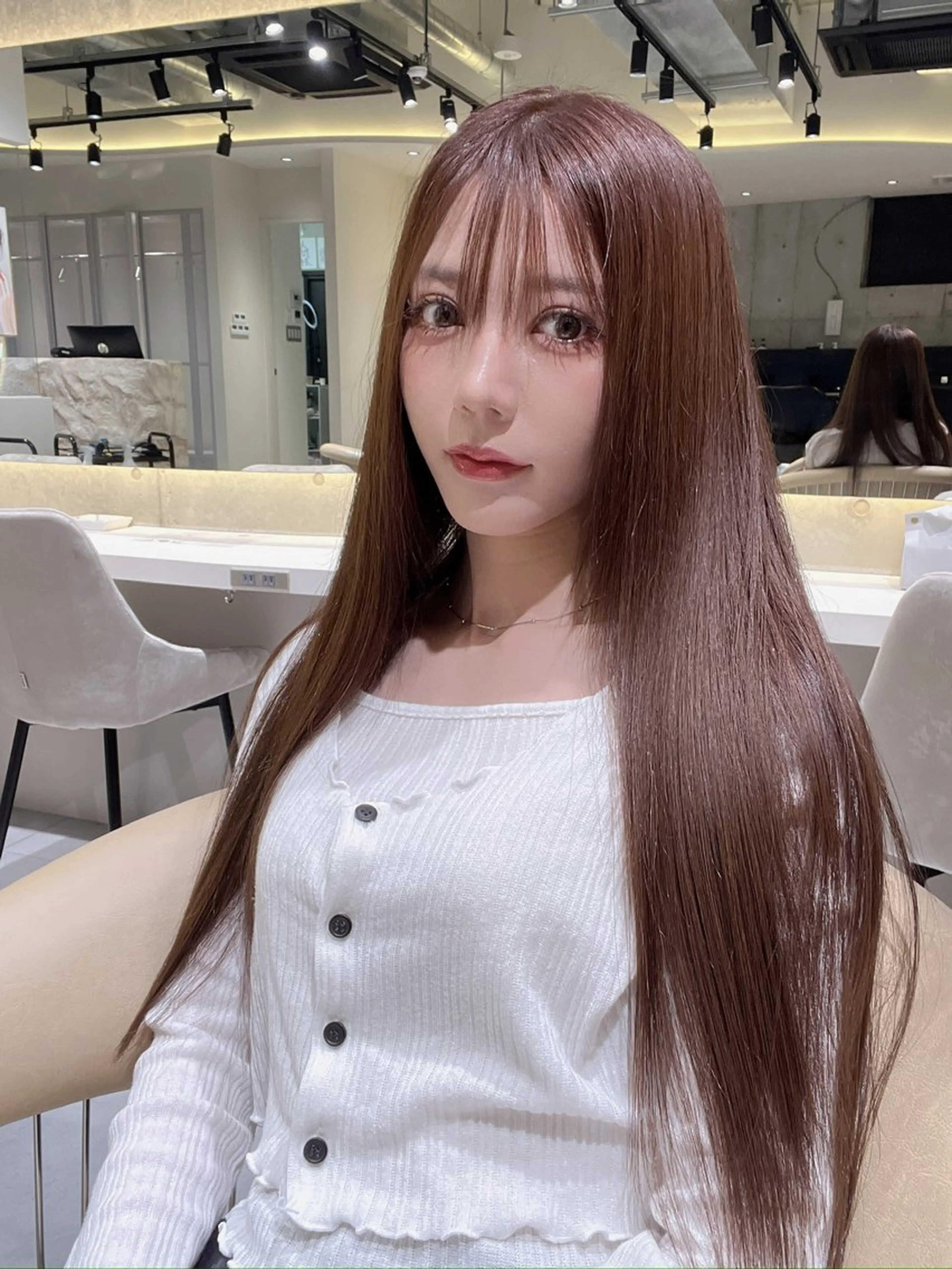 ロング 髪質改善 ヘアカラー トリートメント 福岡縮毛矯正✨️ ストレート 向井和輝のヘアスタイル