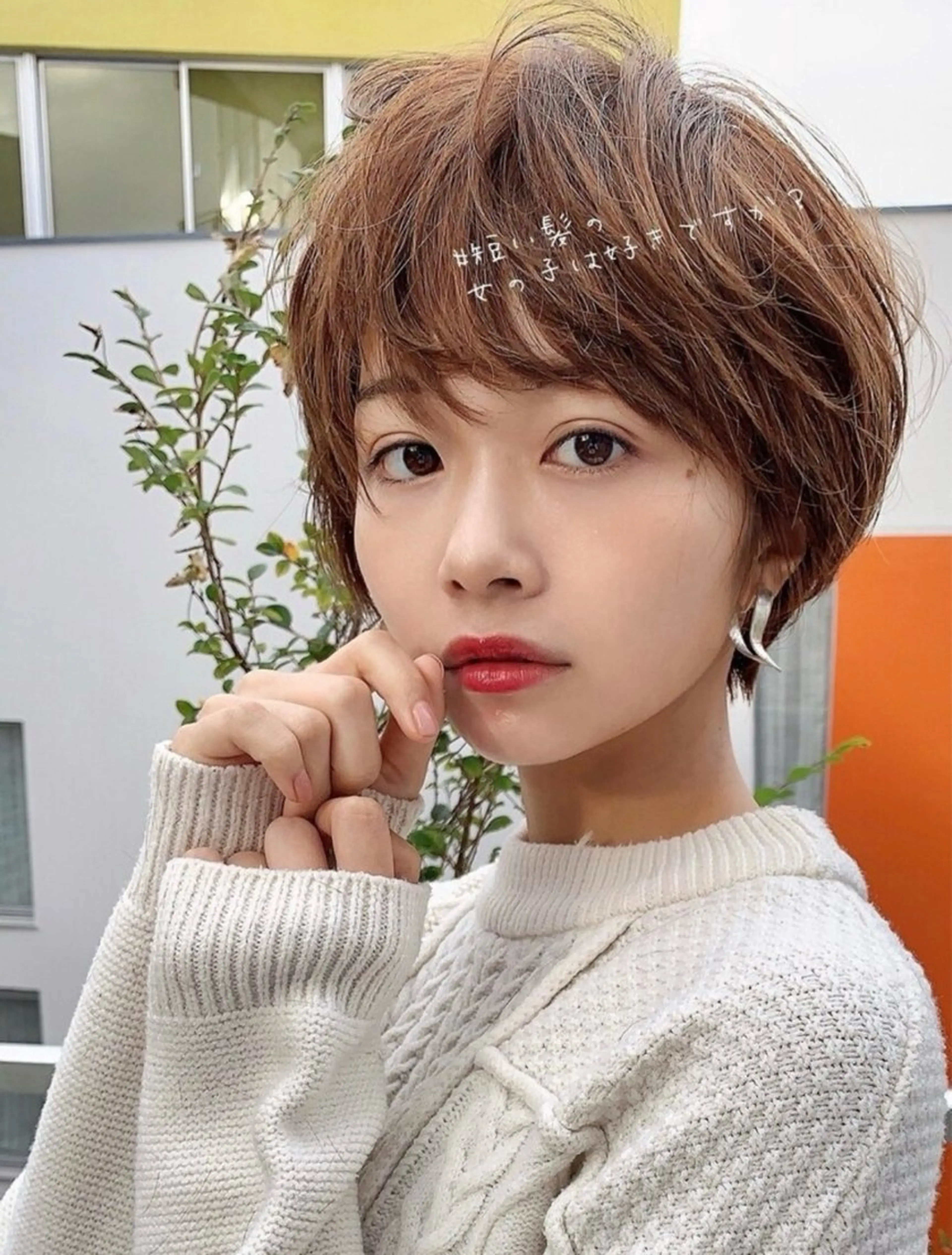 ショート ショートボブ ボブ かきあげバング 髪質改善 オン眉 VIEW EHIME 齋藤  あつきのヘアスタイル