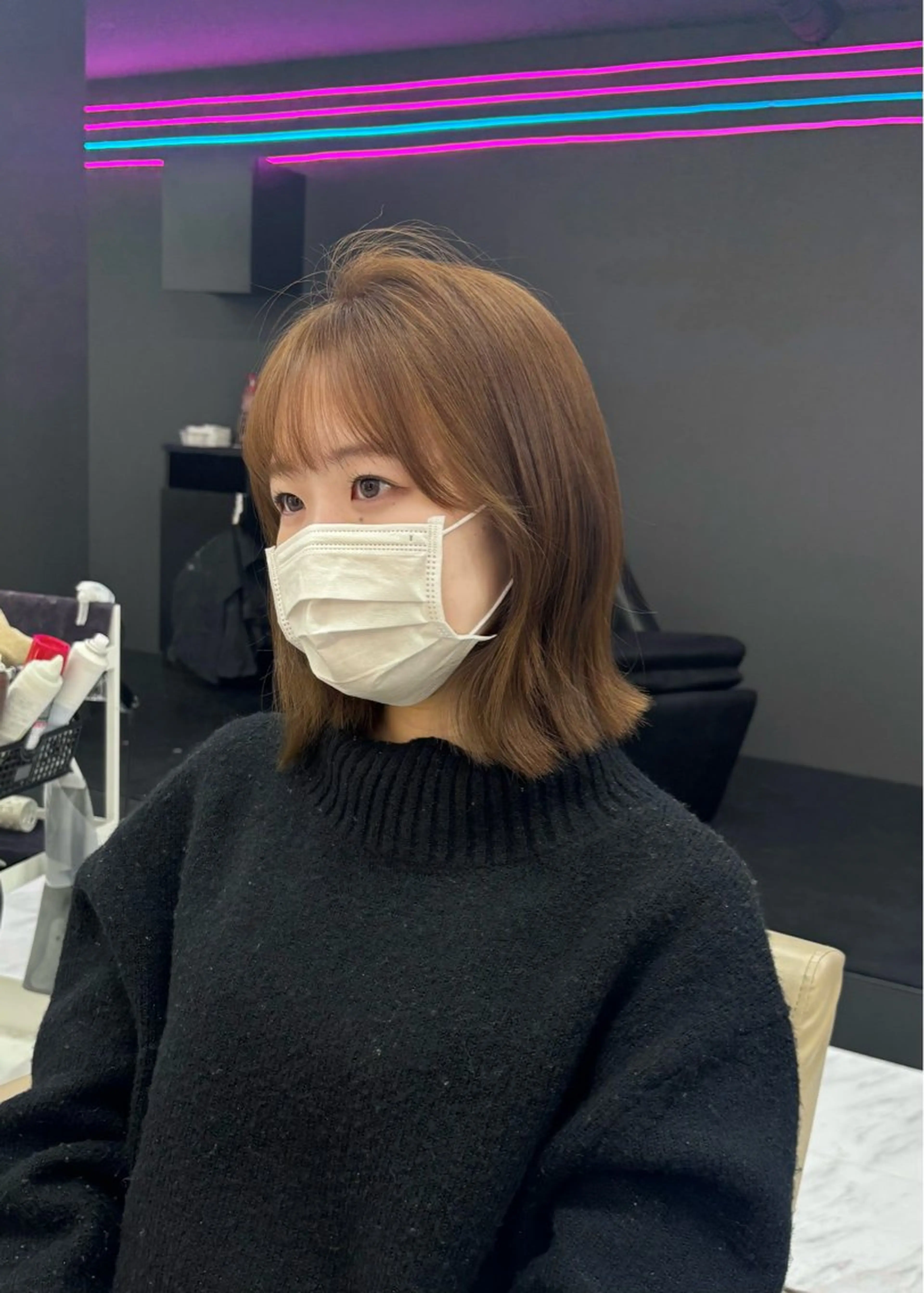 ミディアム カラー ベージュカラー ブリーチ 縮毛矯正 ヘアカラー 岡山 愛のヘアスタイル