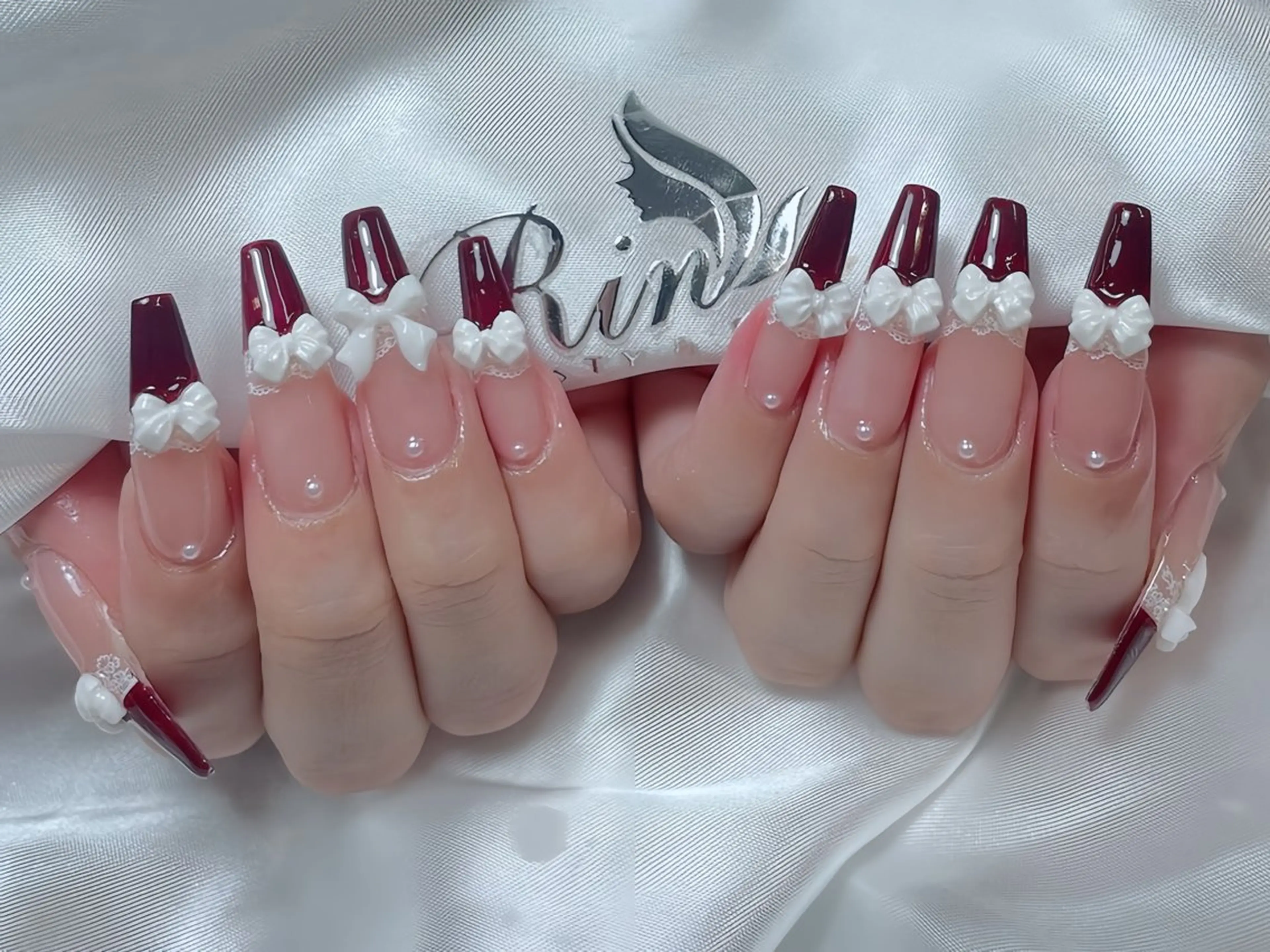 ネイル アートネイル 成人式 ジェルネイル ニュアンスネイル 夏ネイル ハンドネイル Rin Nail 新大久保店のネイルデザイン