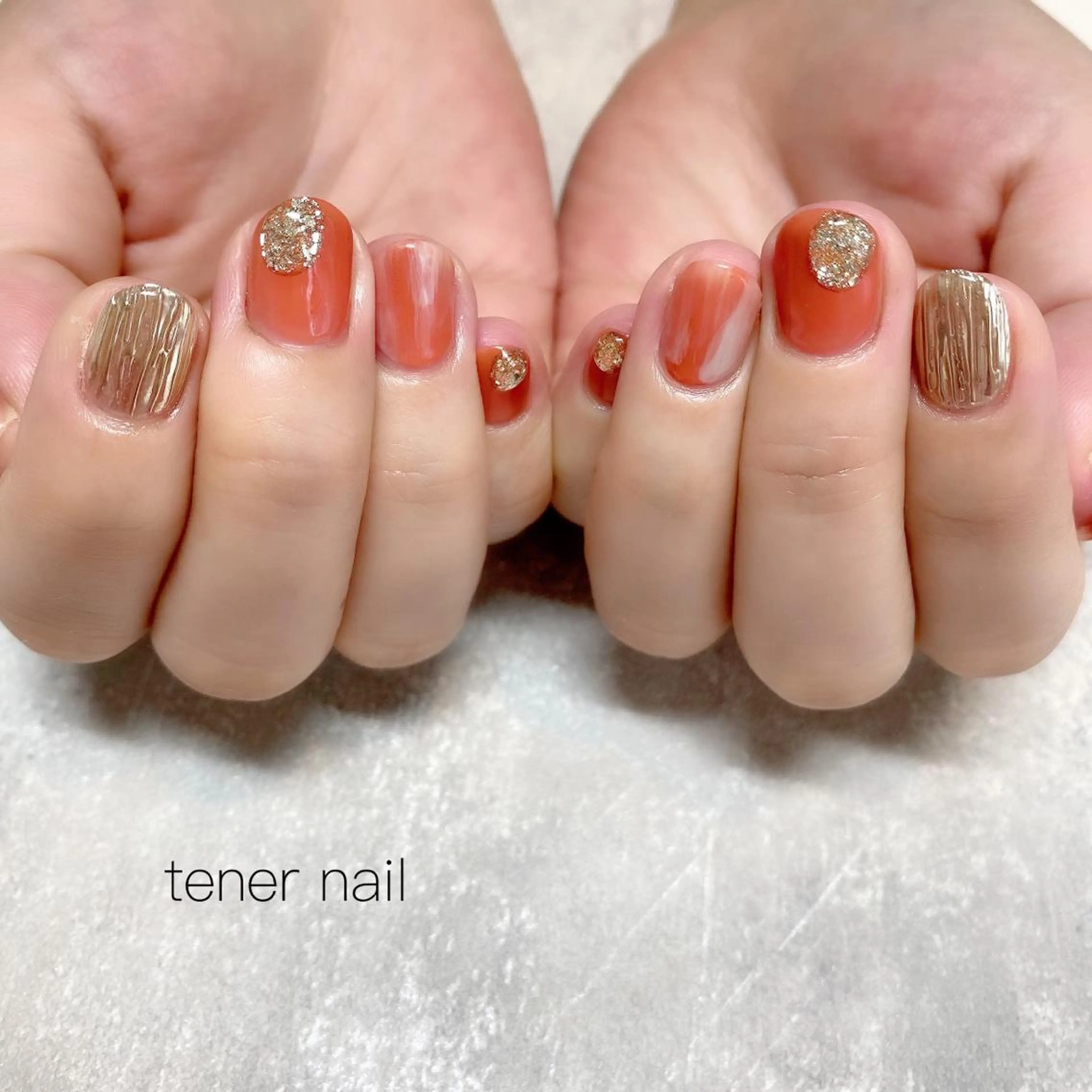 ネイル オレンジ テネルネイル tener nailのネイルデザイン