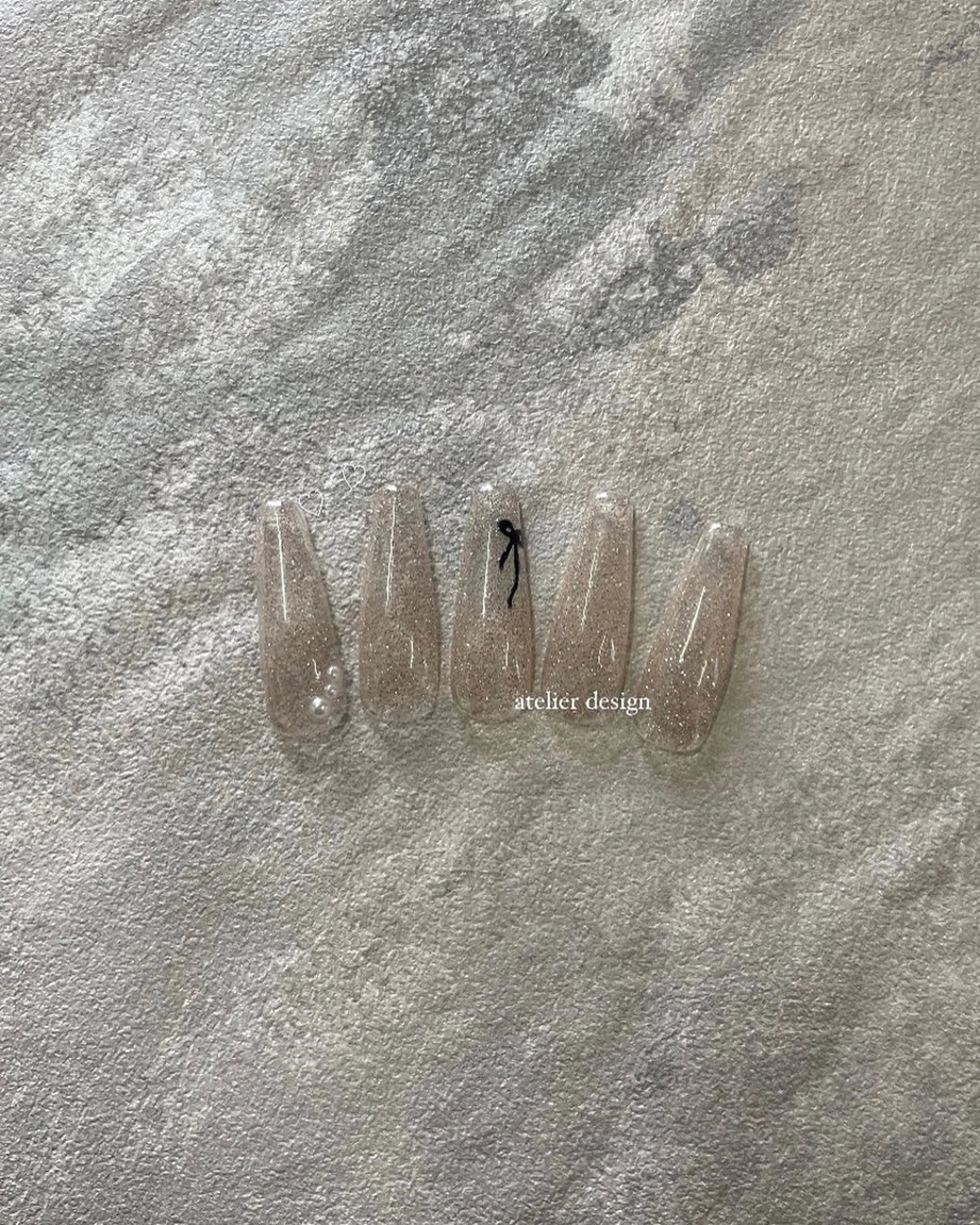 ネイル フラッシュネイル リボン atelier d Cocoのネイルデザイン