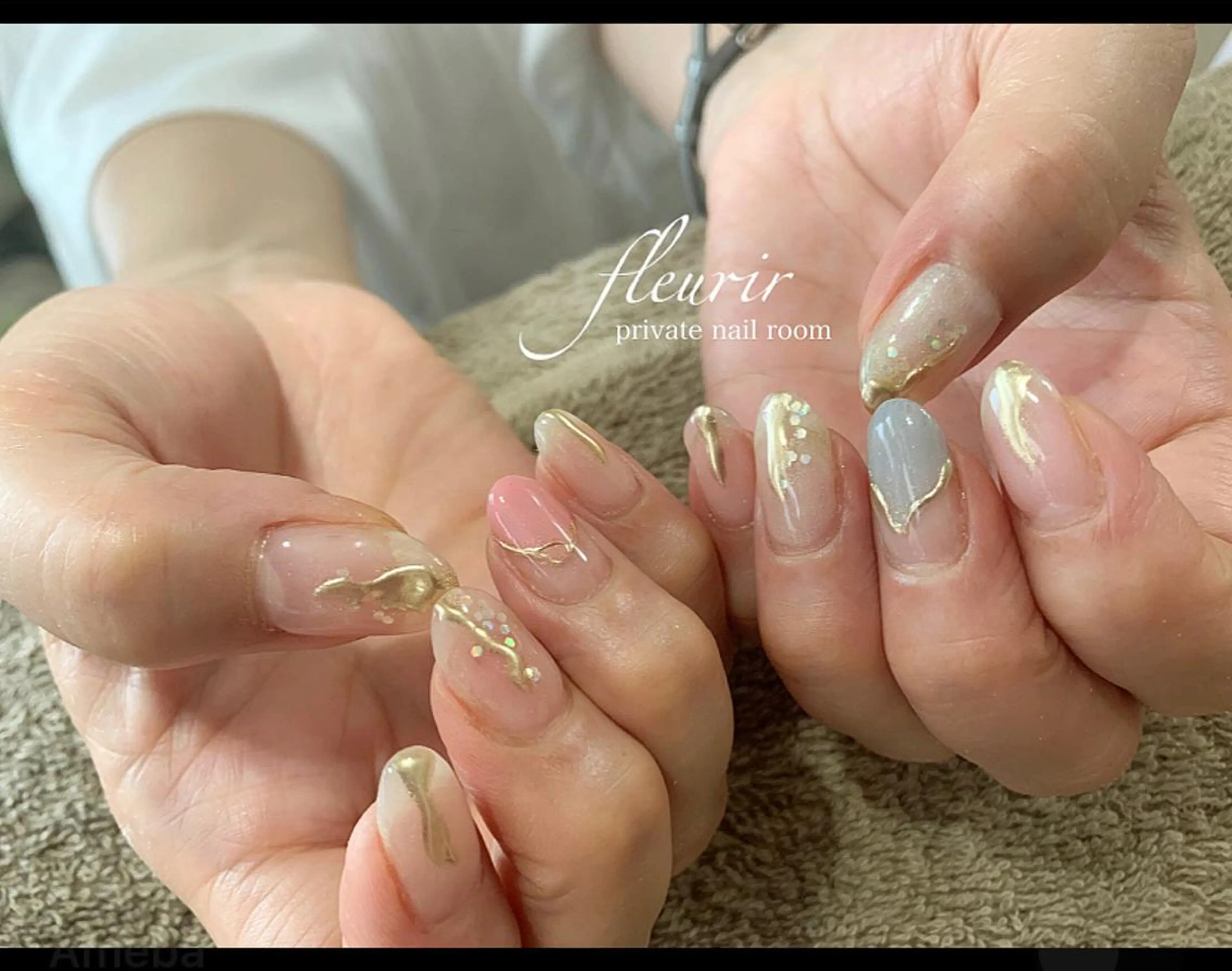 ネイル 長さ出し フレンチネイル ジェルネイル ハードジェル ミラーネイル フルリール 【プライベートサロンのネイルデザイン