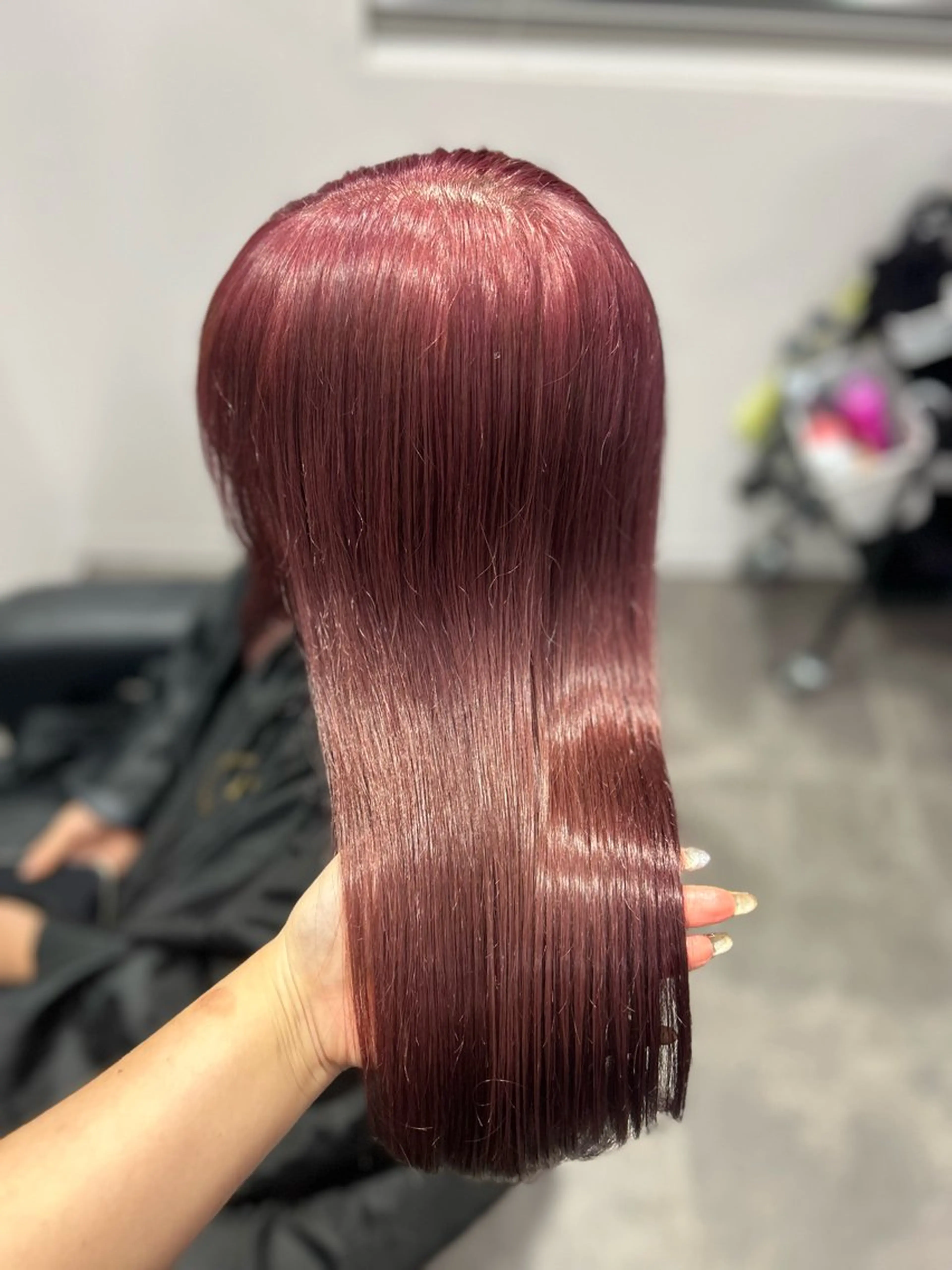 ロング カラー ヘアアレンジ ピンクカラー カット ヘアカラー トリートメント ヘアセット 💎韓国/ レイヤー カット/ 暖色🫧のヘアスタイル