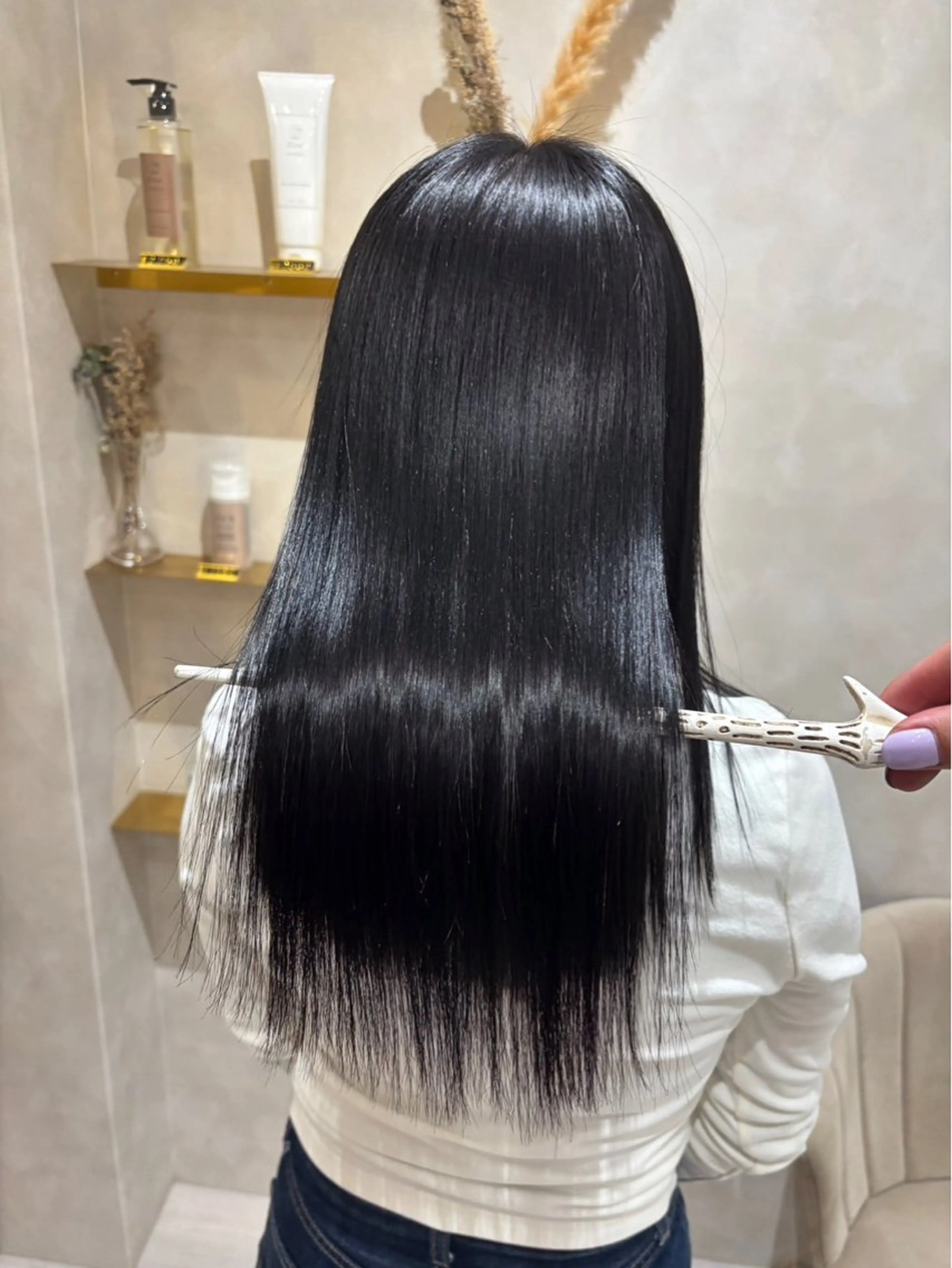 ロング 縮毛矯正 トリートメント ✨艶髪職人艶カラー✨ 中本輝人のヘアスタイル