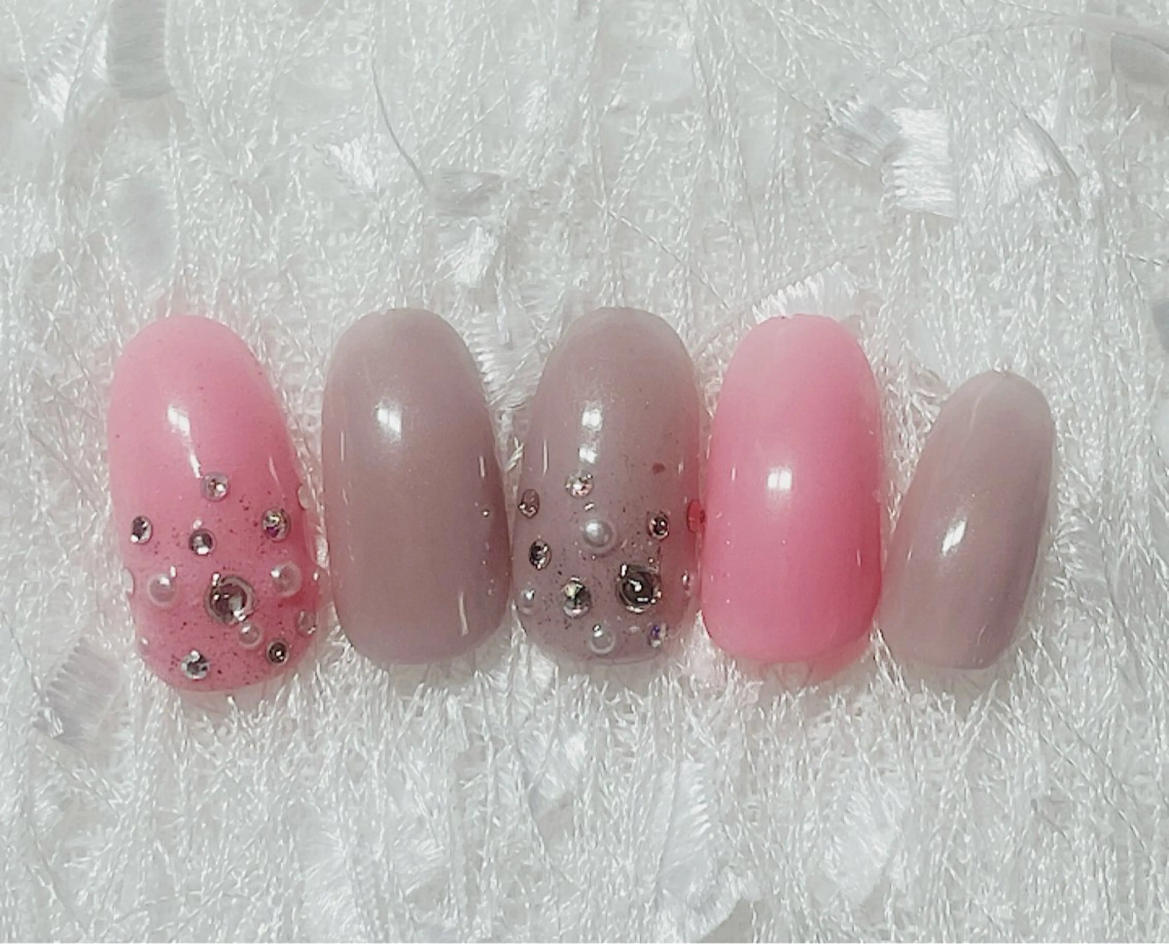ネイル アートネイル キラキラネイル ピンク シンプルネイル Nakao Hitomiのネイルデザイン