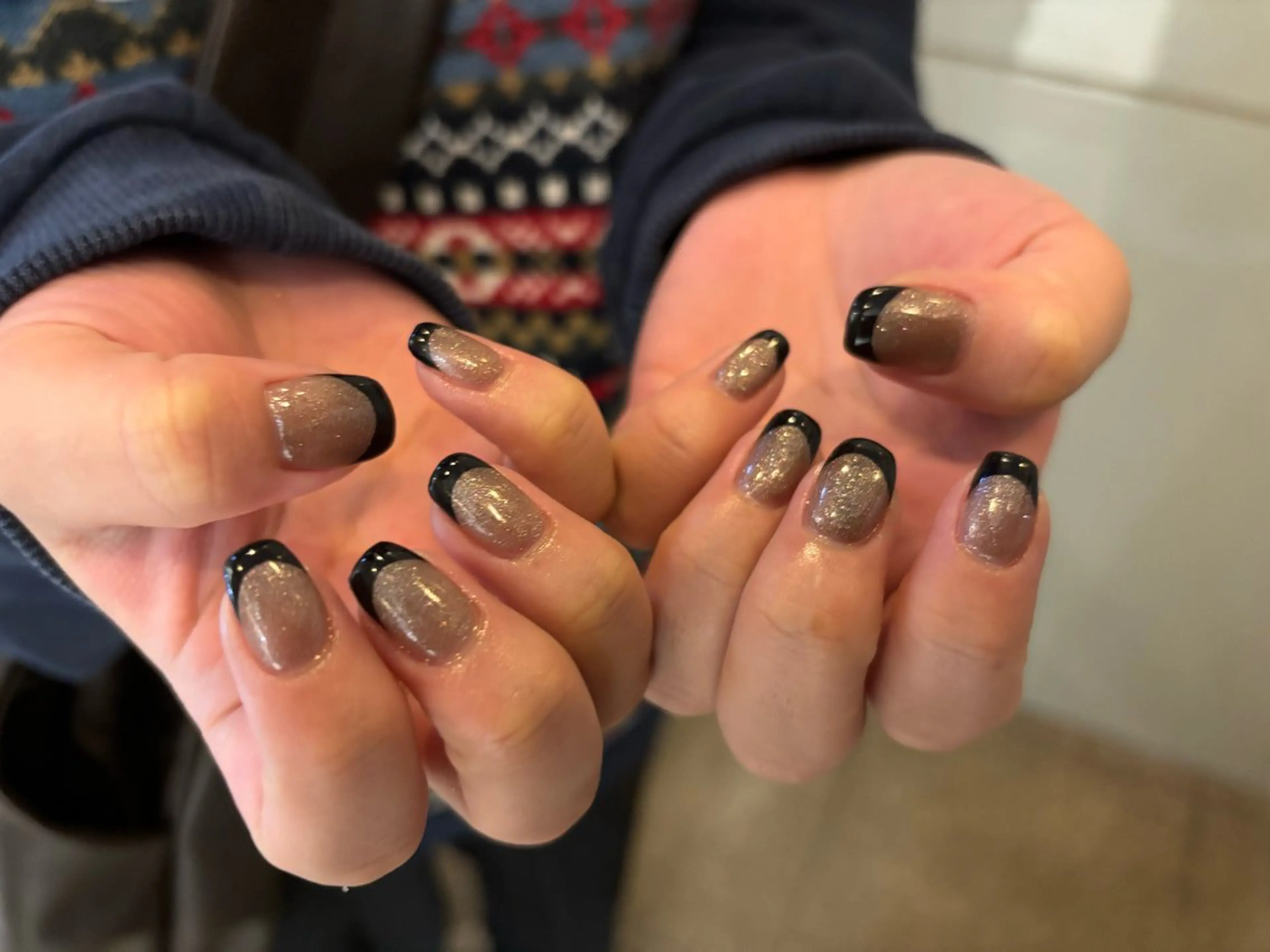ネイル フレンチネイル キラキラネイル ラメ(グリッター) ハンドネイル N° nail_ fuyukaのネイルデザイン