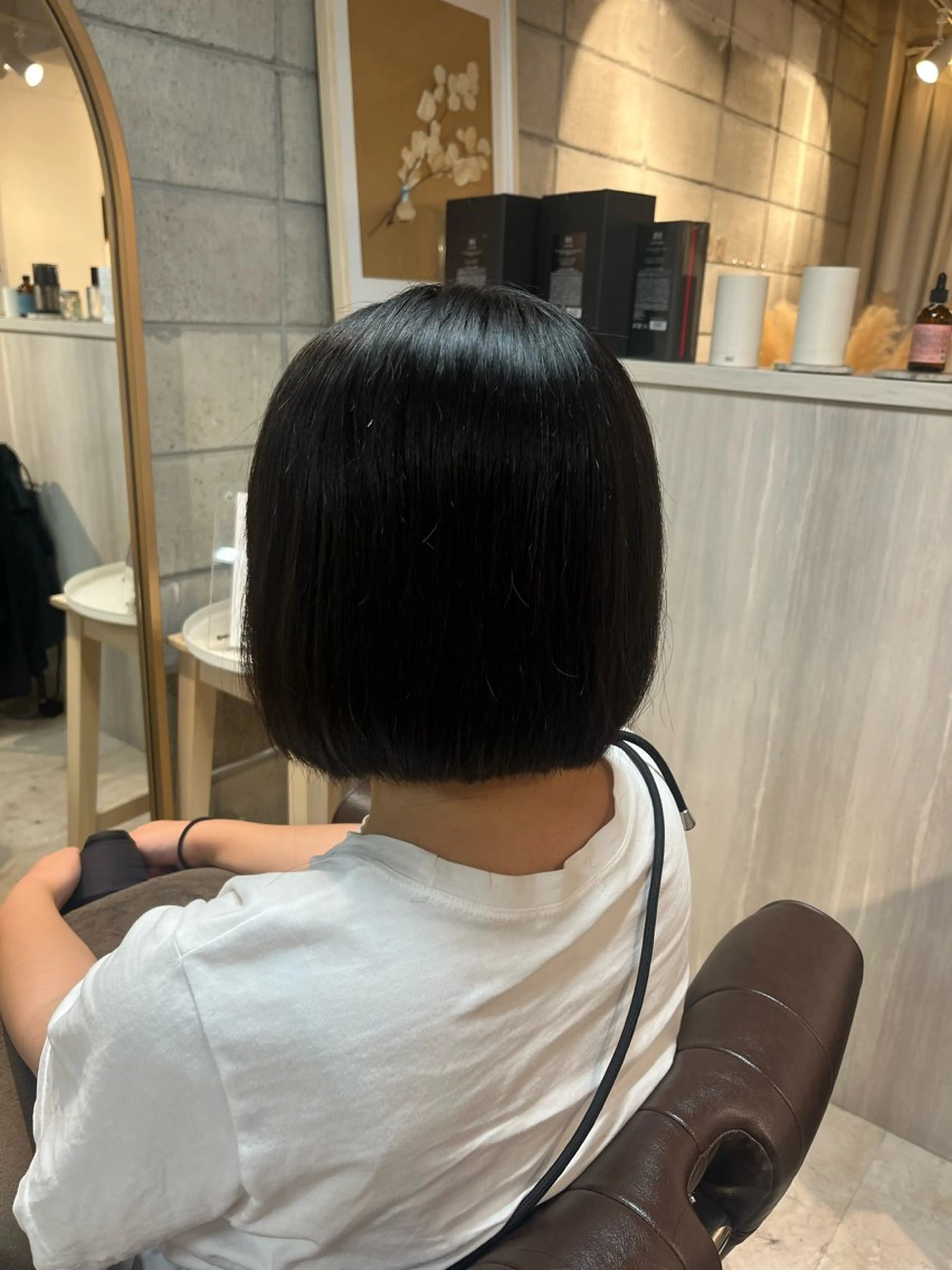 ショート ボブ 縮毛矯正 カット 縮毛矯正 トリートメント 椙山 沙南子のヘアスタイル