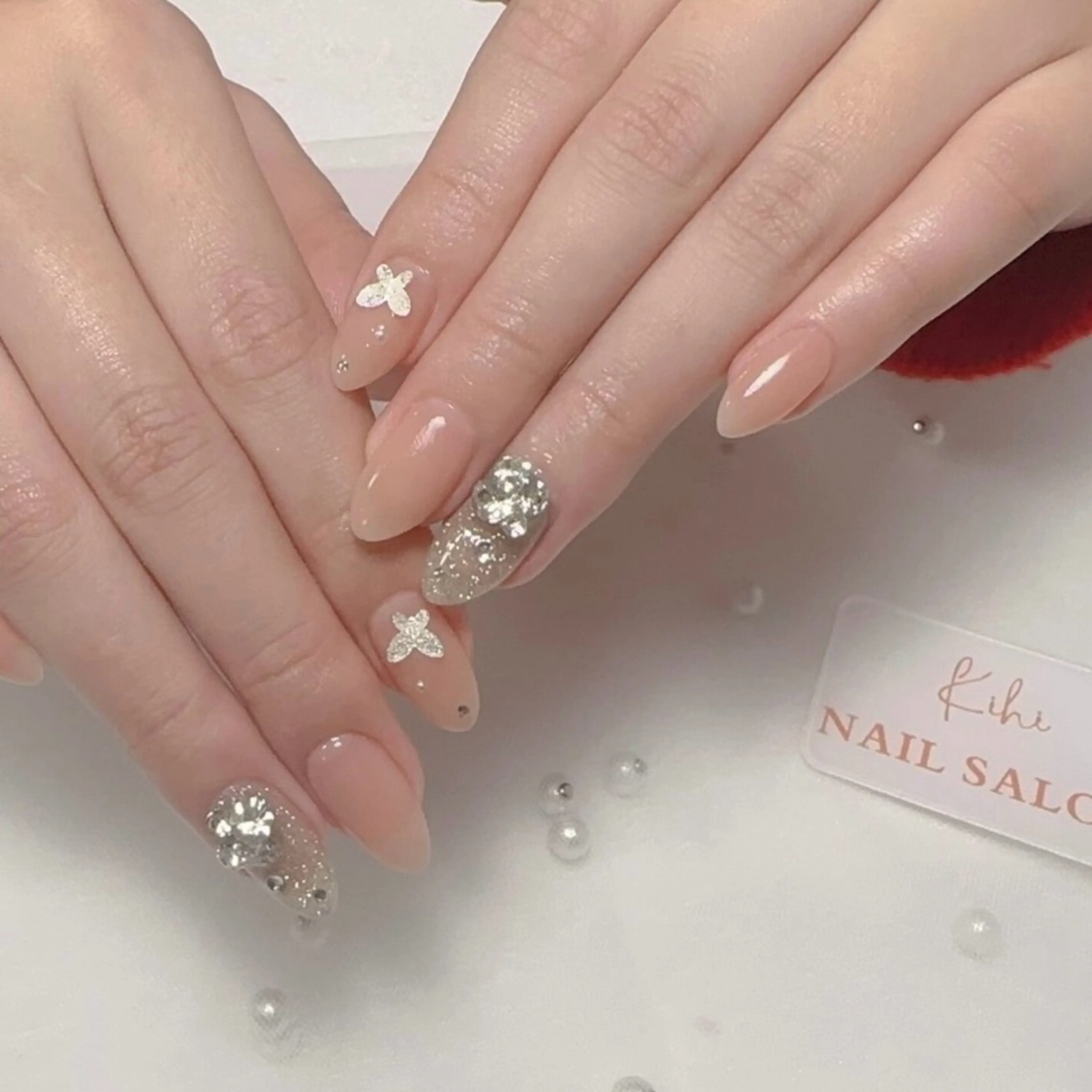 ネイル アートネイル フレンチネイル ジェルネイル グラデーション 韓国ネイル ハンドネイル ハンドケア さくら💮💮 【オフ無料】のネイルデザイン