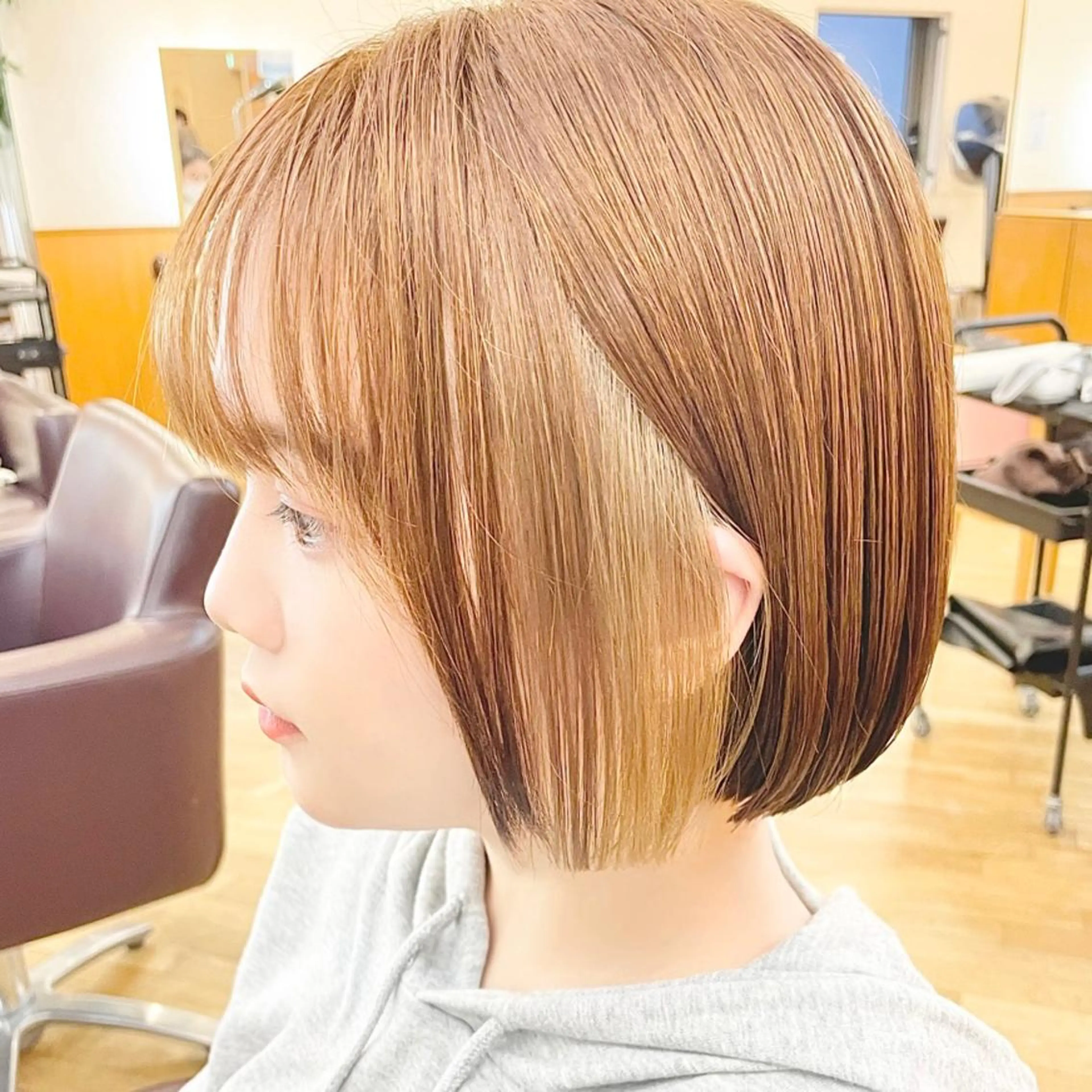 ミディアム カラー ヘアアレンジ キッズ デザインカラー イヤリングカラー インナーカラー ボブ 髪質改善 カット ヘアカラー トリートメント さわ きょうすけ/ ボブ髪質改善ショートのヘアスタイル