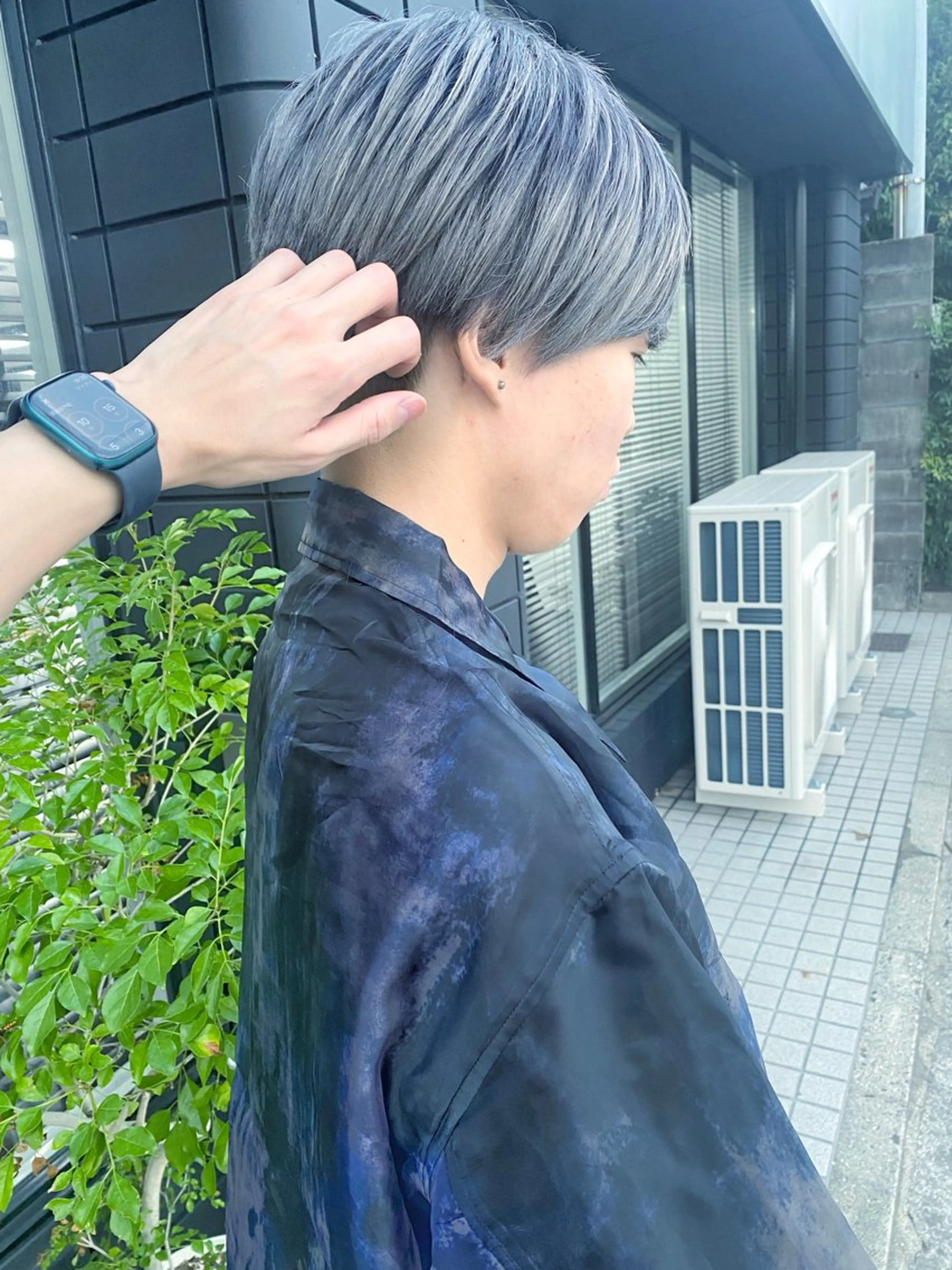 カラー メンズ メンズバレイヤージュ バレイヤージュ シルバー カット ヘアカラー トリートメント 山﨑 大暉【ダブルカラー】のヘアスタイル