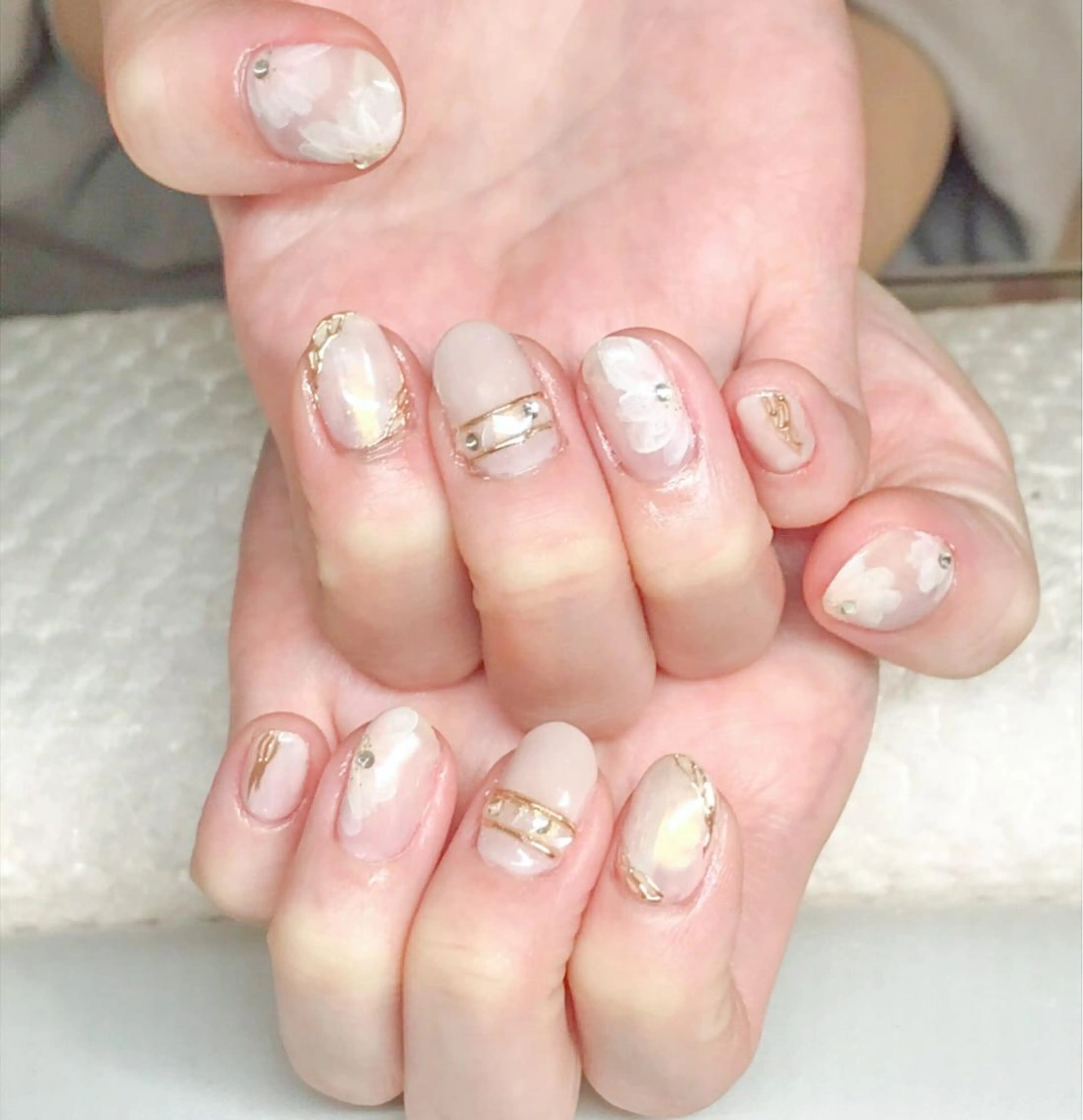 ネイル フラワーネイル ジェルネイル ニュアンスネイル オフィスネイル ピンク Nyanco Nailのネイルデザイン
