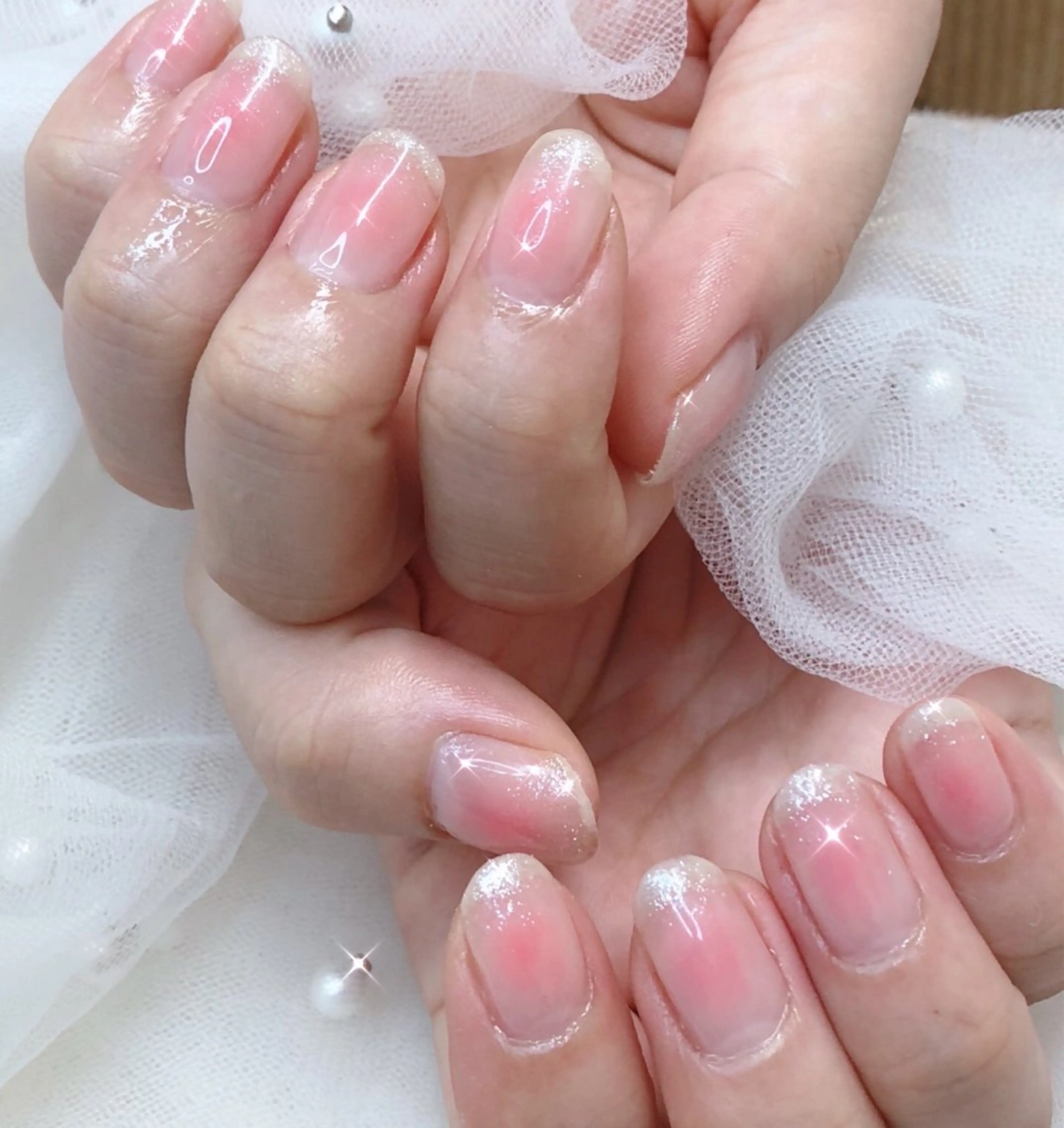 ネイル フットネイル フレンチネイル ジェルネイル ガラスフレンチ 韓国ネイル 大門浜松町 ネイルのネイルデザイン