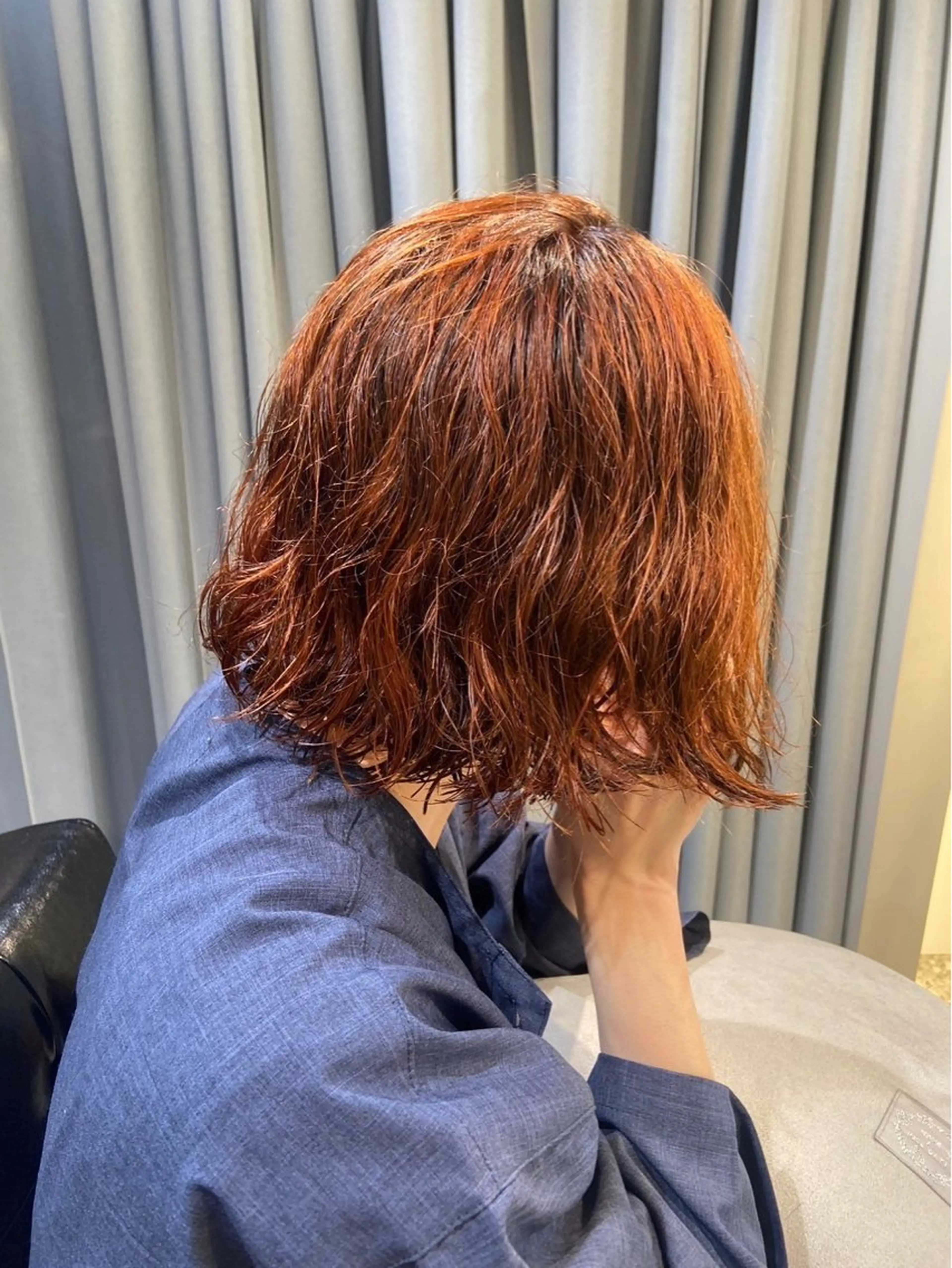 ミディアム ミディアムパーマ ボブ アオイ/透明感カラー レイヤー🌙のヘアスタイル