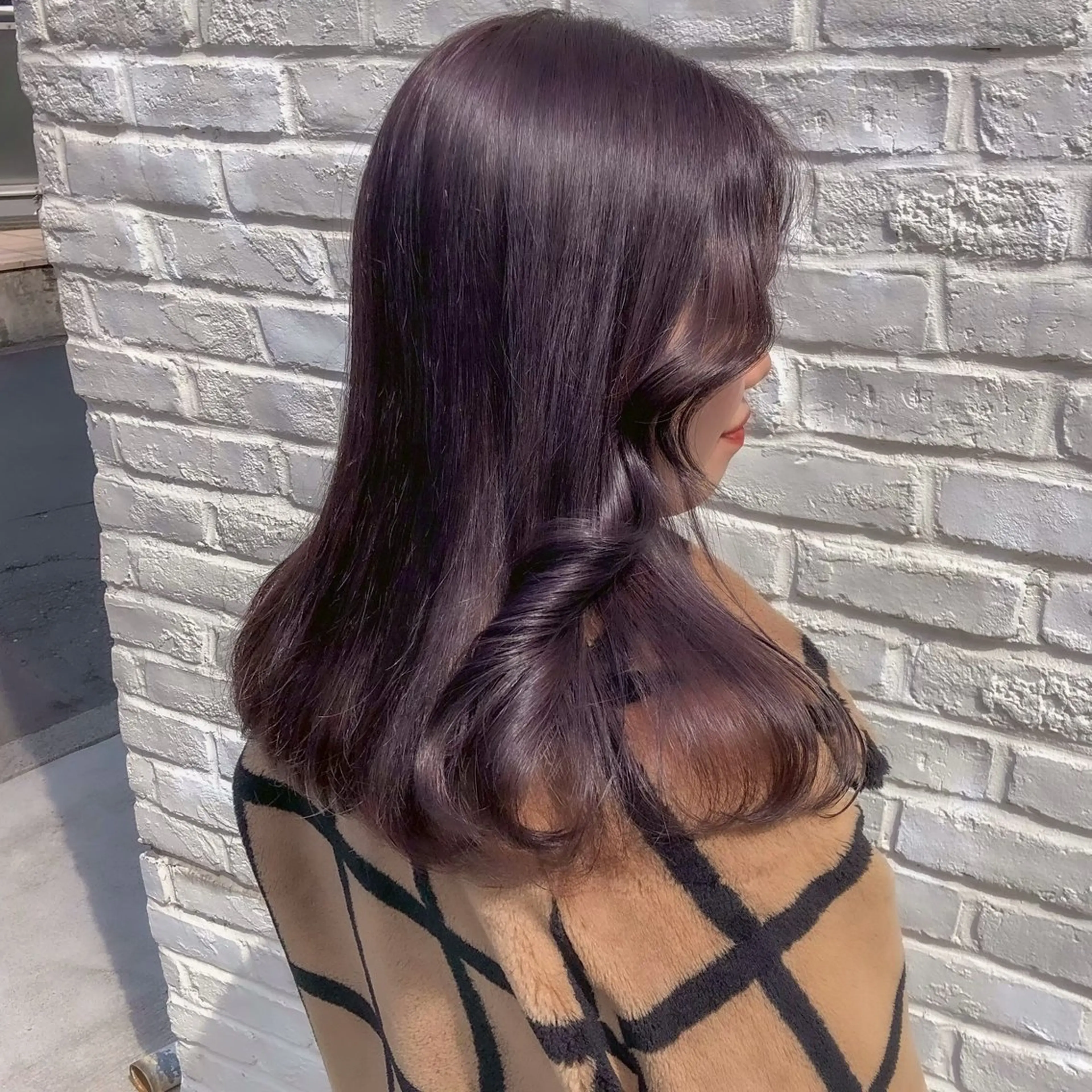 セミロング カラー パープルカラー 中村 未来のヘアスタイル