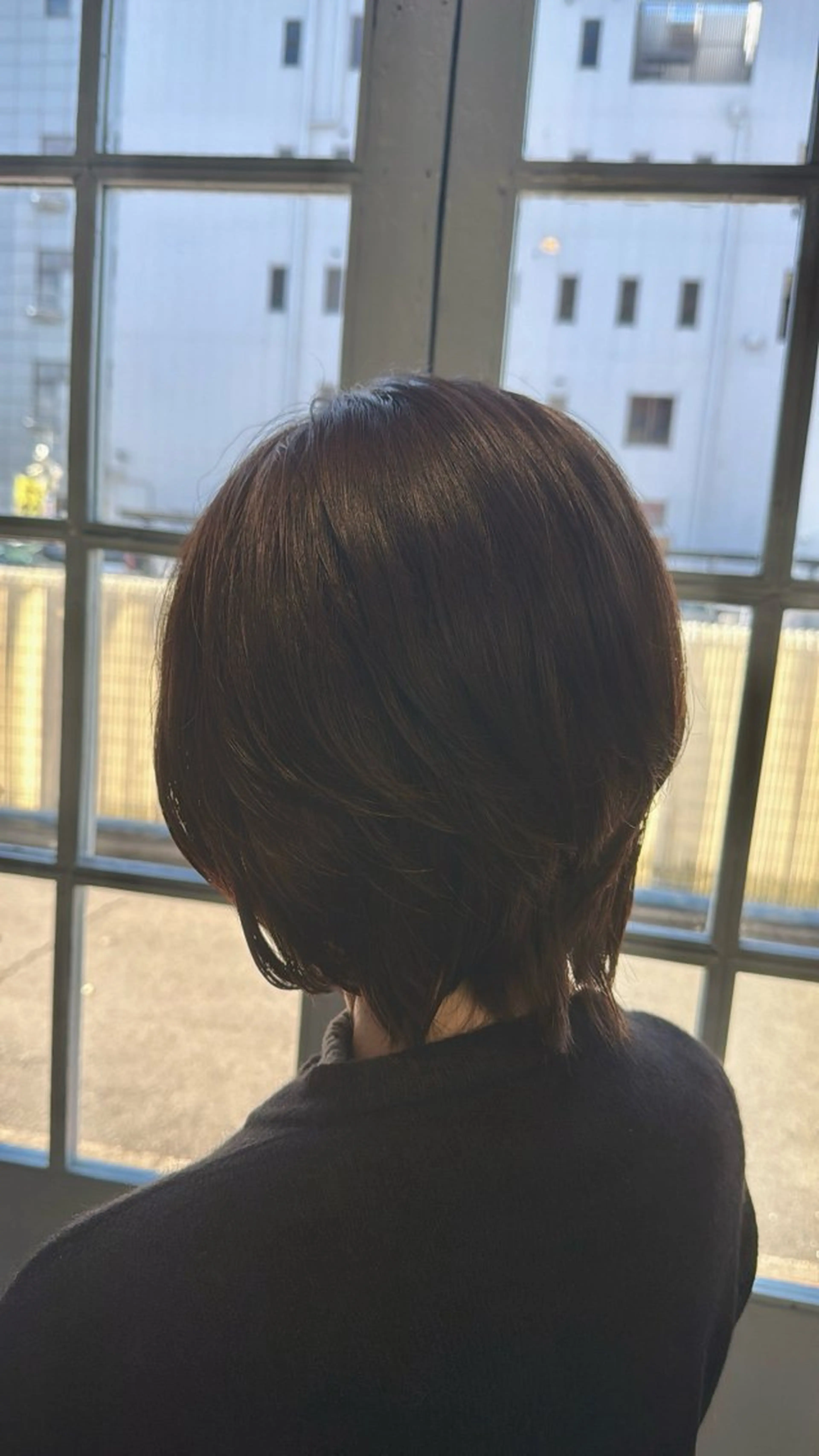 ミディアム カラー ボブ カット ヘアカラー トリートメント Sakura .のヘアスタイル