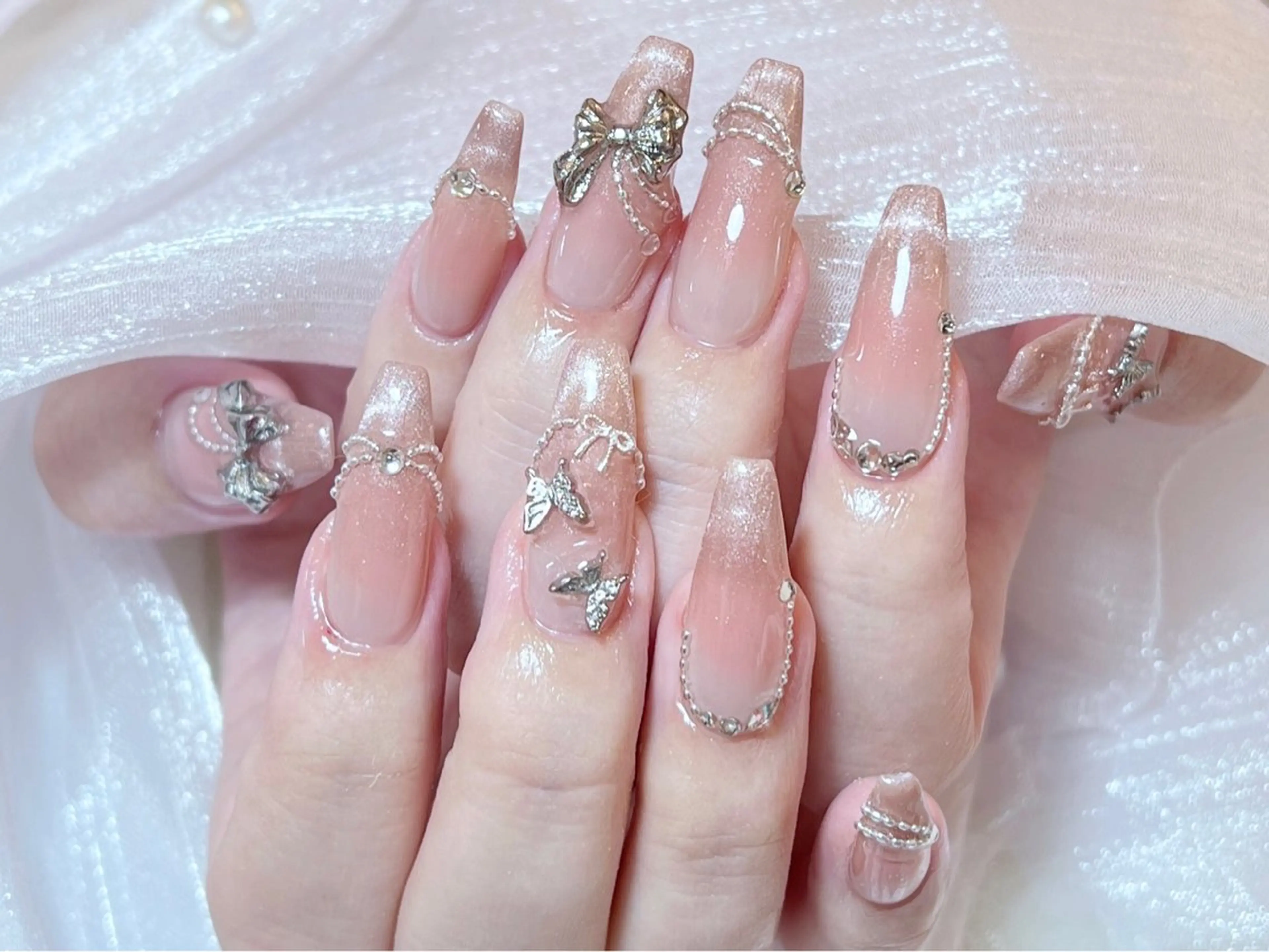 💕💕チップ長さ出し＋持ち込みデザイン(デザイン、パーツ10本OK) ￥15980→￥13980の写真