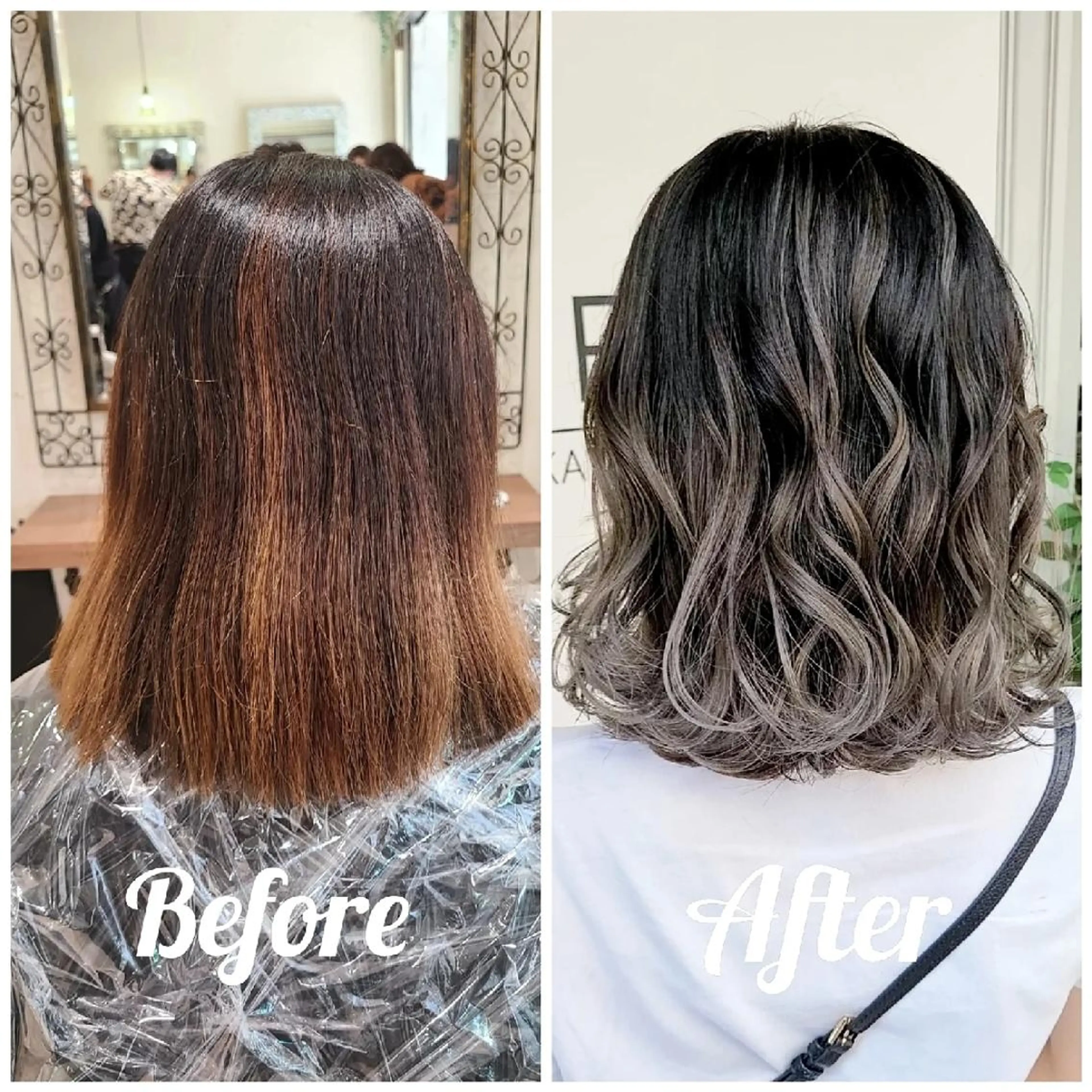 ミディアム カラー バレイヤージュ/ ハイライト/大内格のヘアスタイル