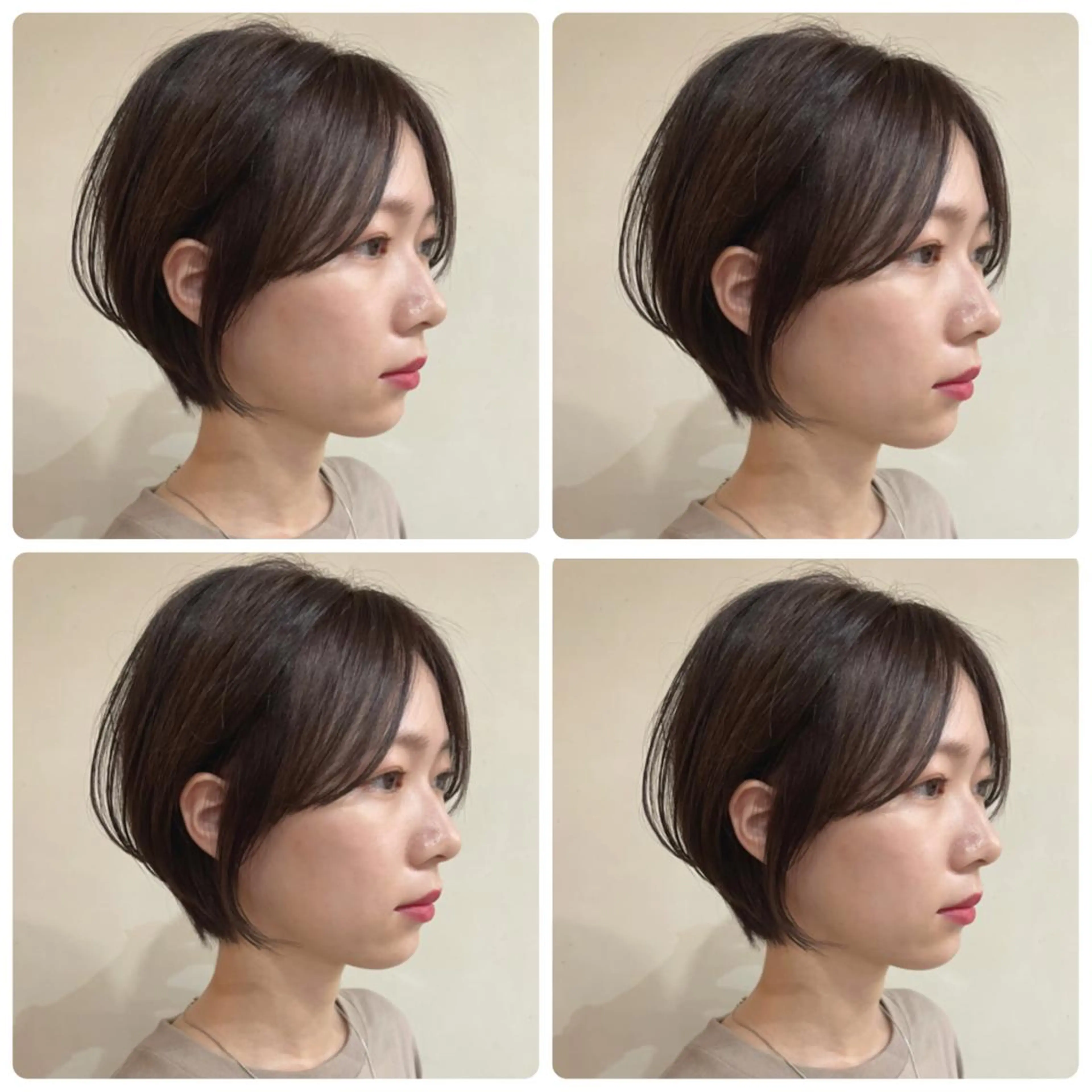 ショート カラー ショートボブ ハンサムショート 丸みショート デザインカラー ハイライトカラー カット ヘアカラー トリートメント 京都大人女性ショート 徒歩1分/秋山のヘアスタイル